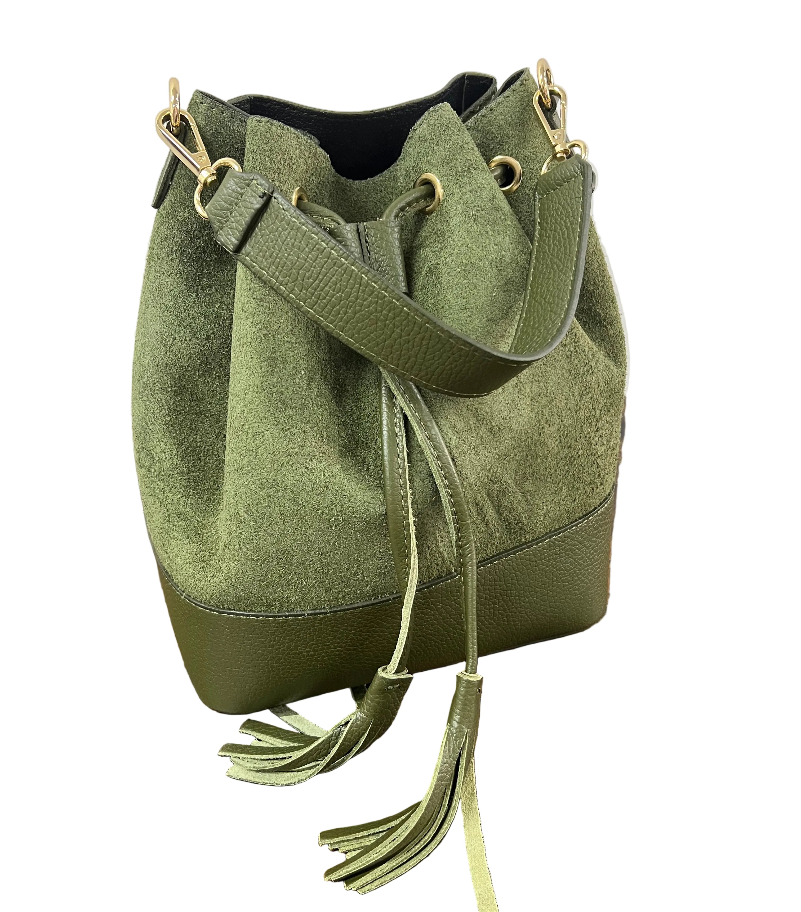 Sacchetto frange maxi z scam verde militare