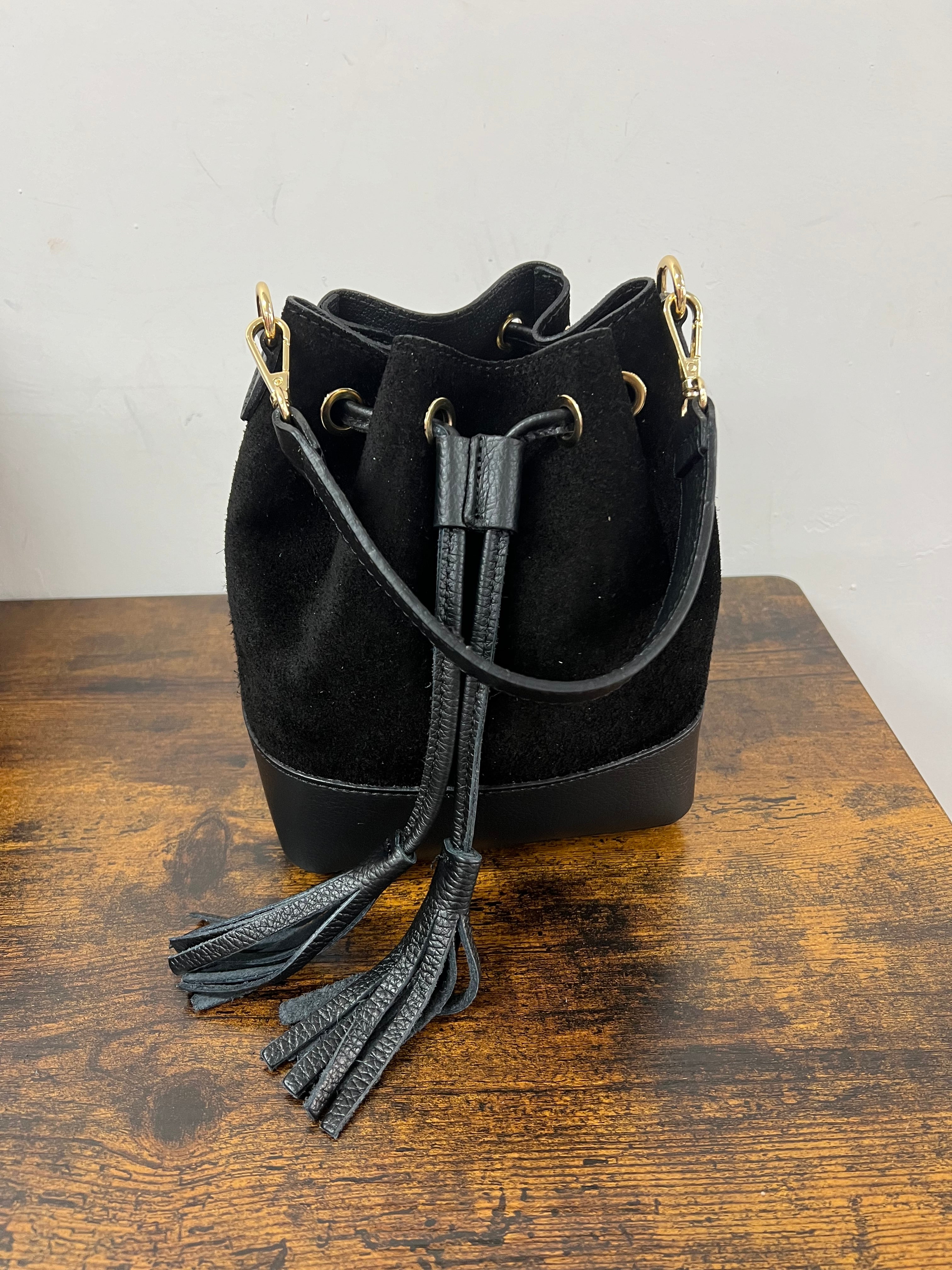 Sacchetto frange mini z scam nero