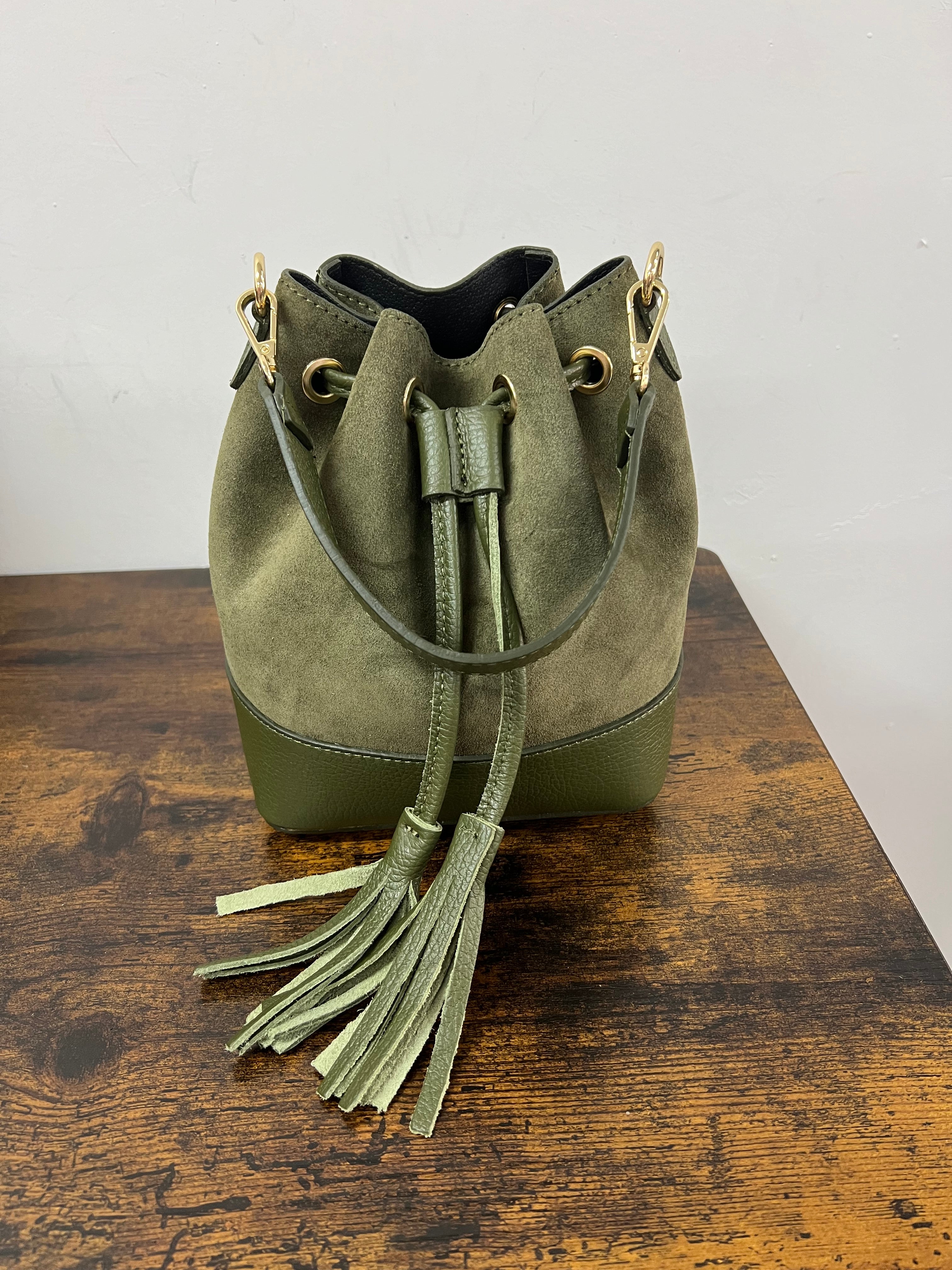 Sacchetto frange mini z scam verde militare