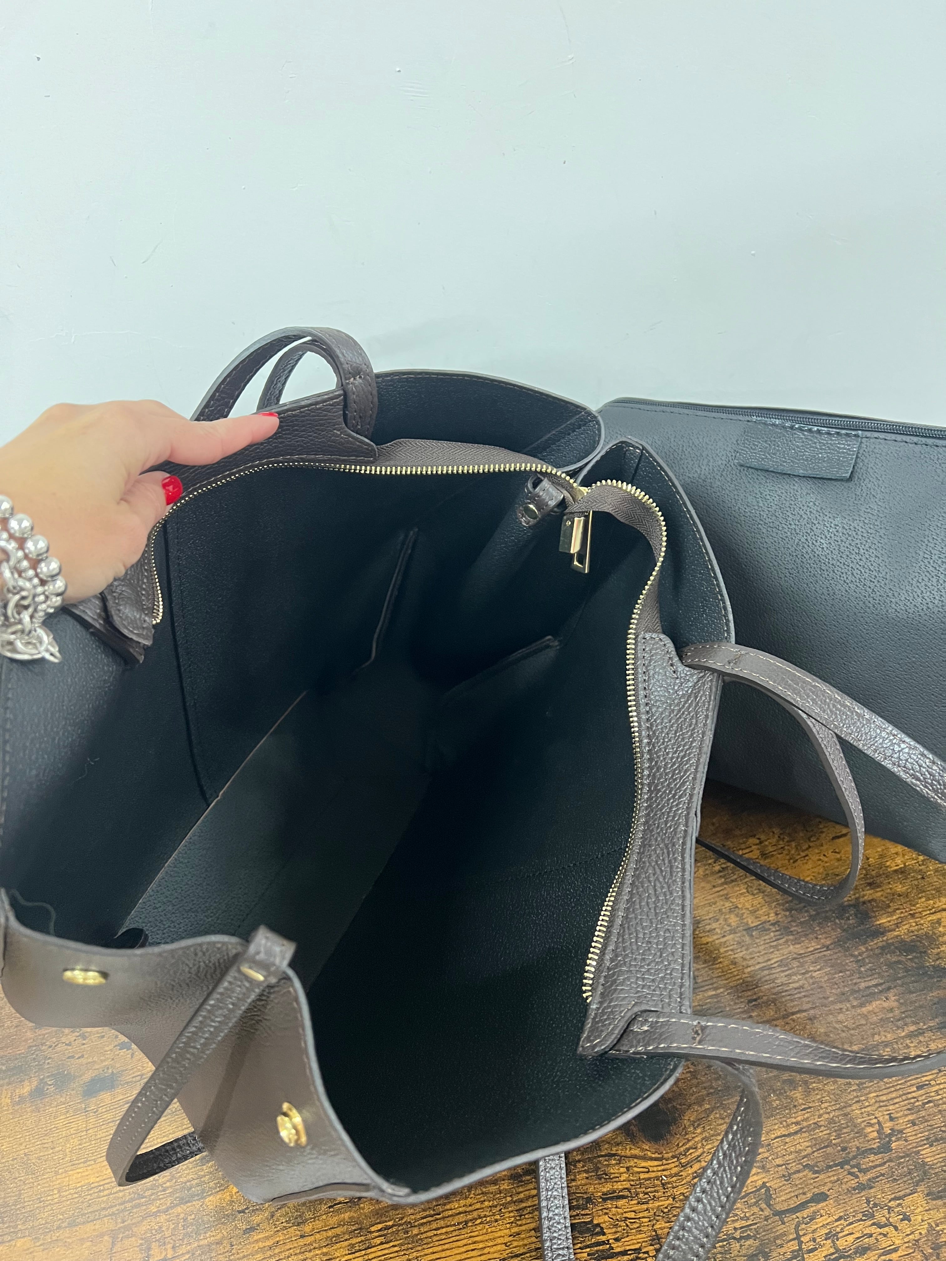 Lili shopper bag with dark brown head