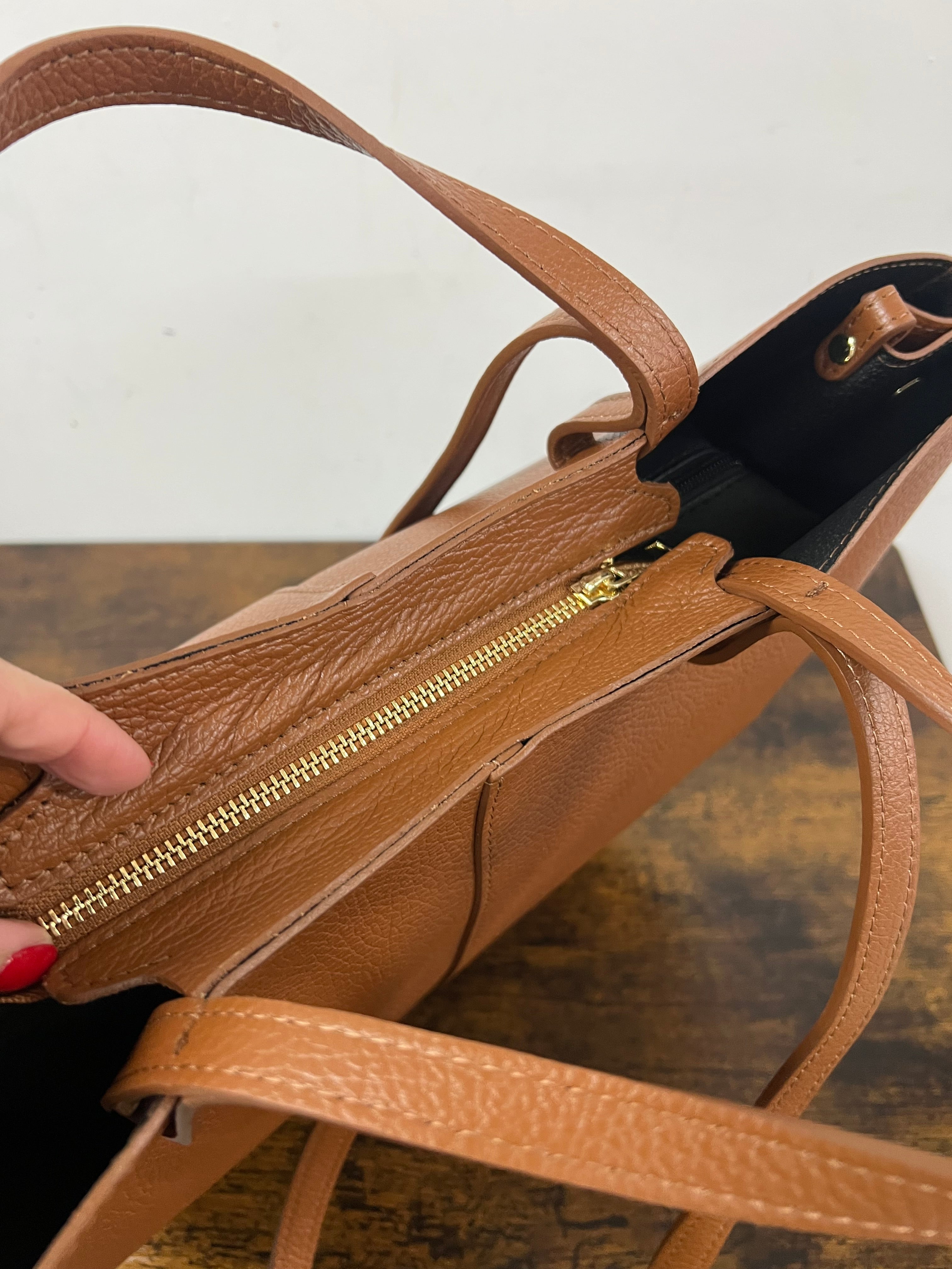 Shopper lili z over cuoio scuro