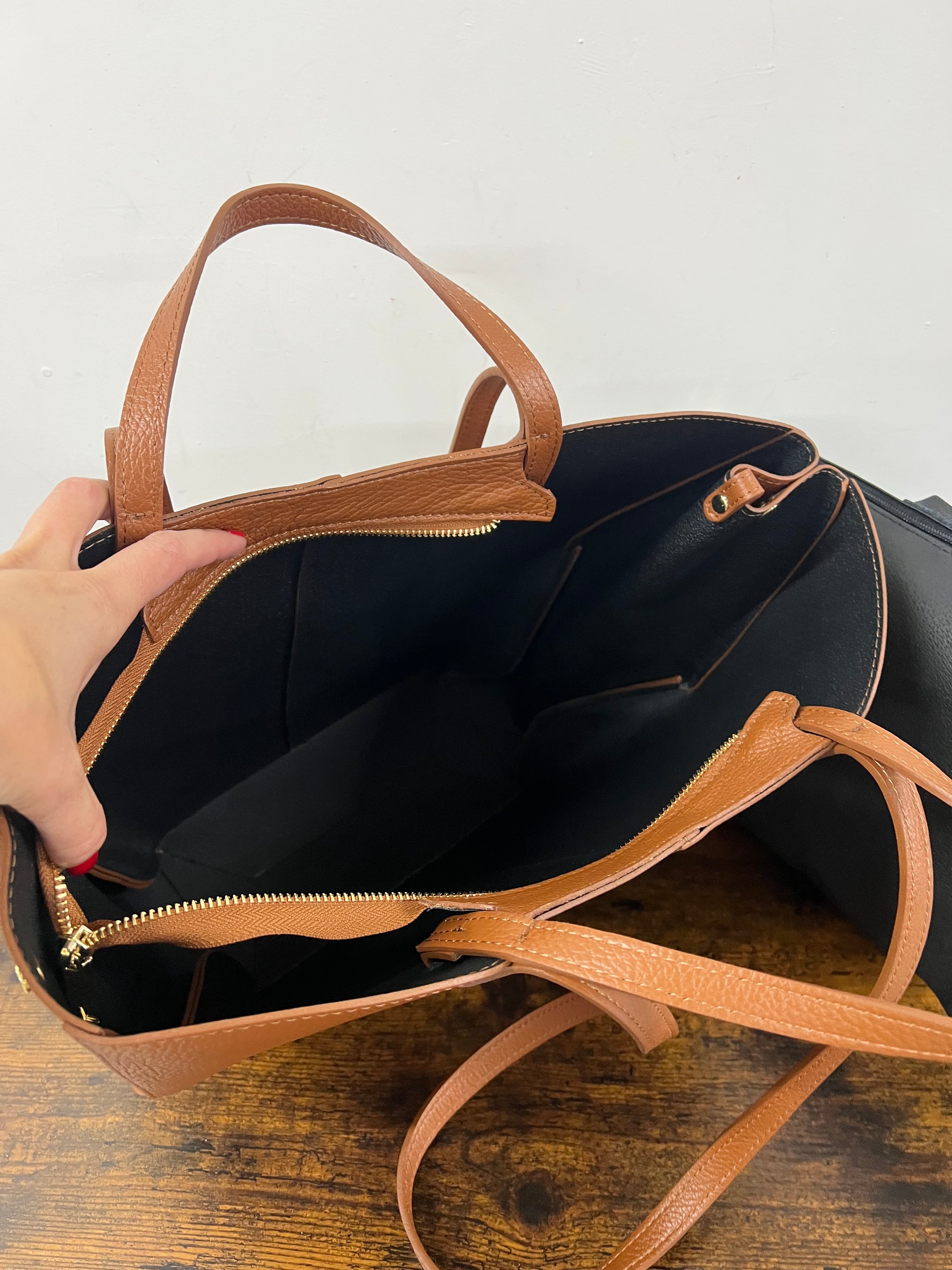 Shopper lili z over cuoio scuro