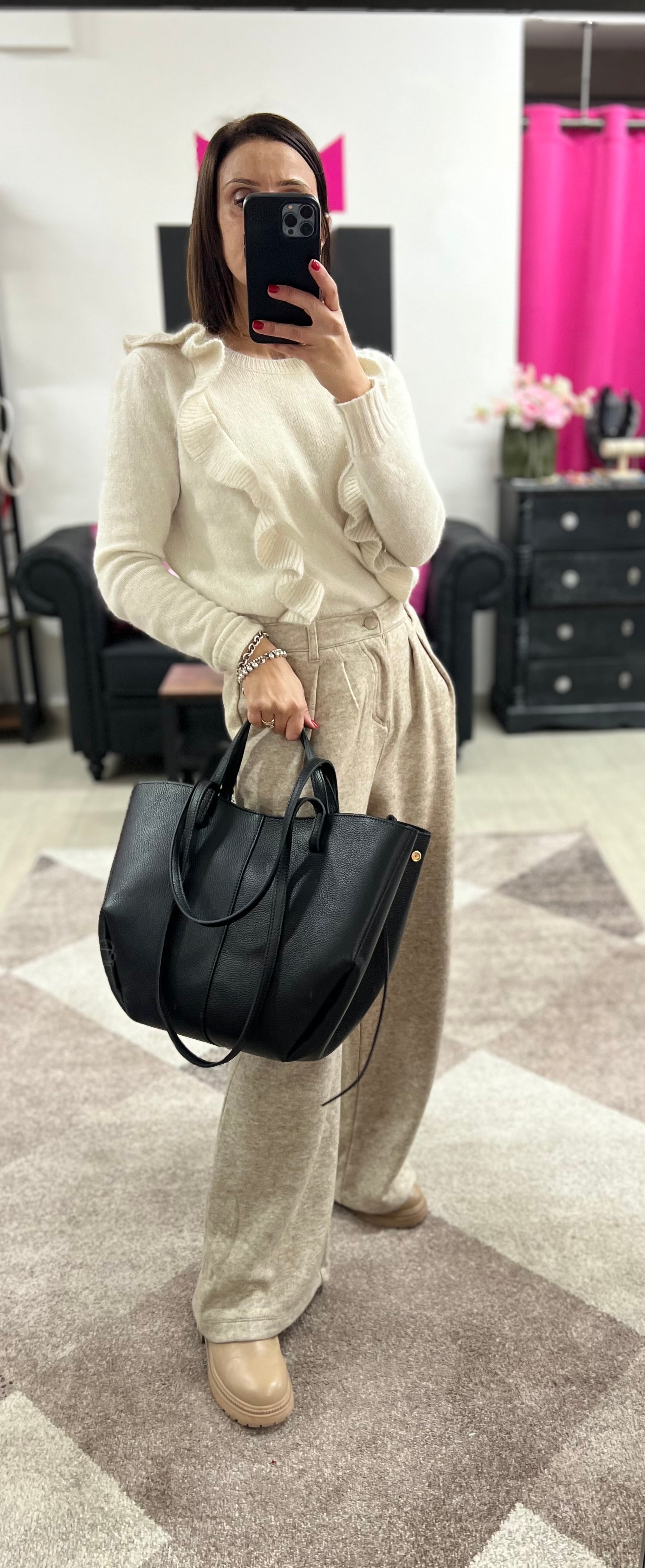 Black Lili shopper with all-over print