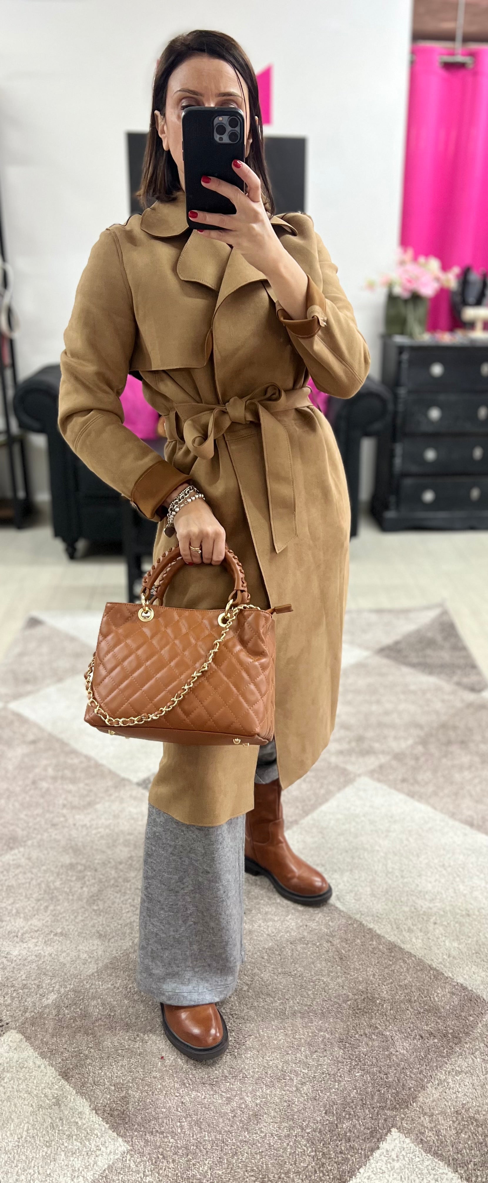 Lively leather midi
