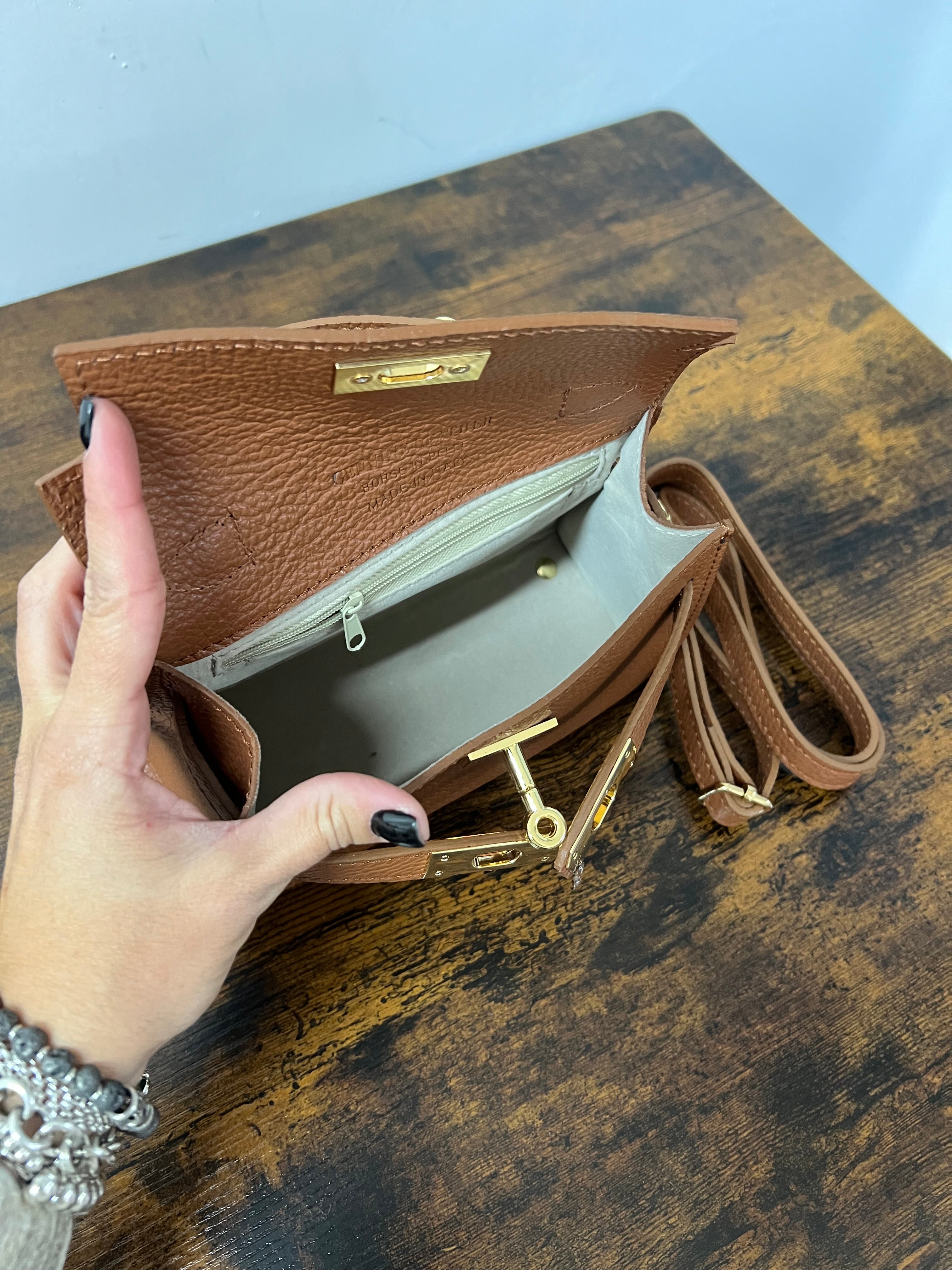 Kellie pocket cuoio scuro