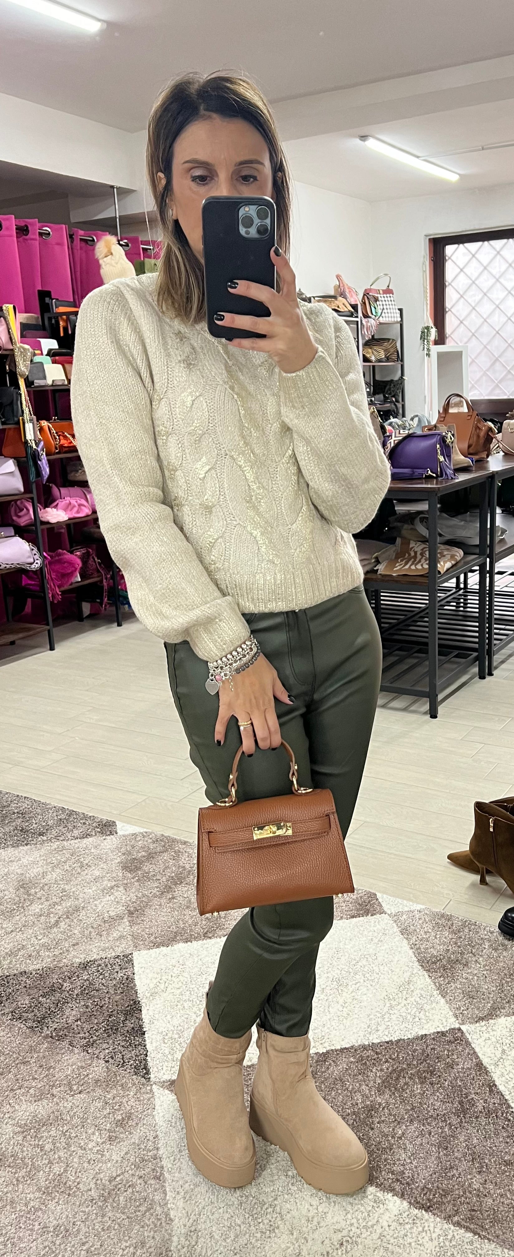 Kellie pocket cuoio scuro