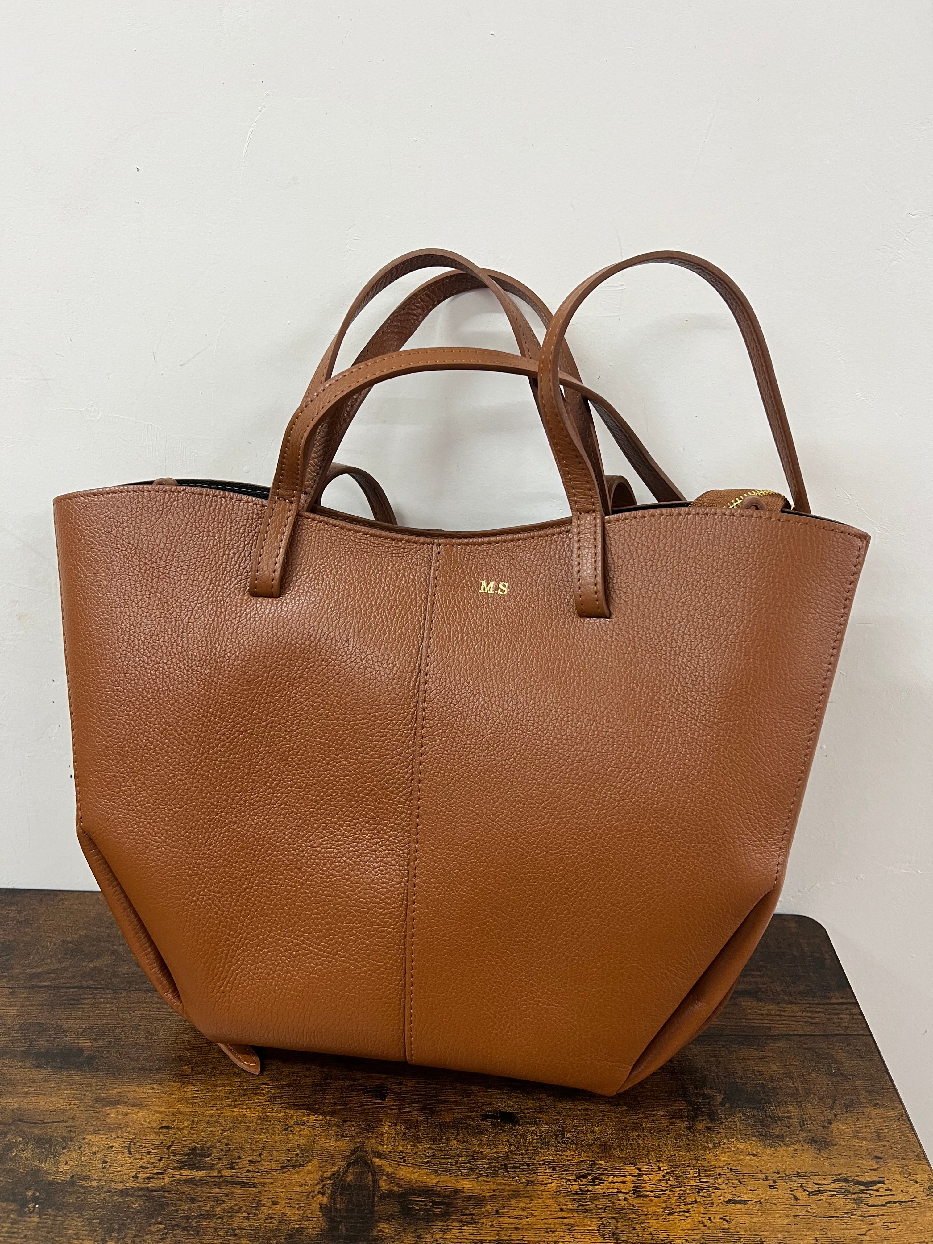 Shopper lili z over cuoio scuro