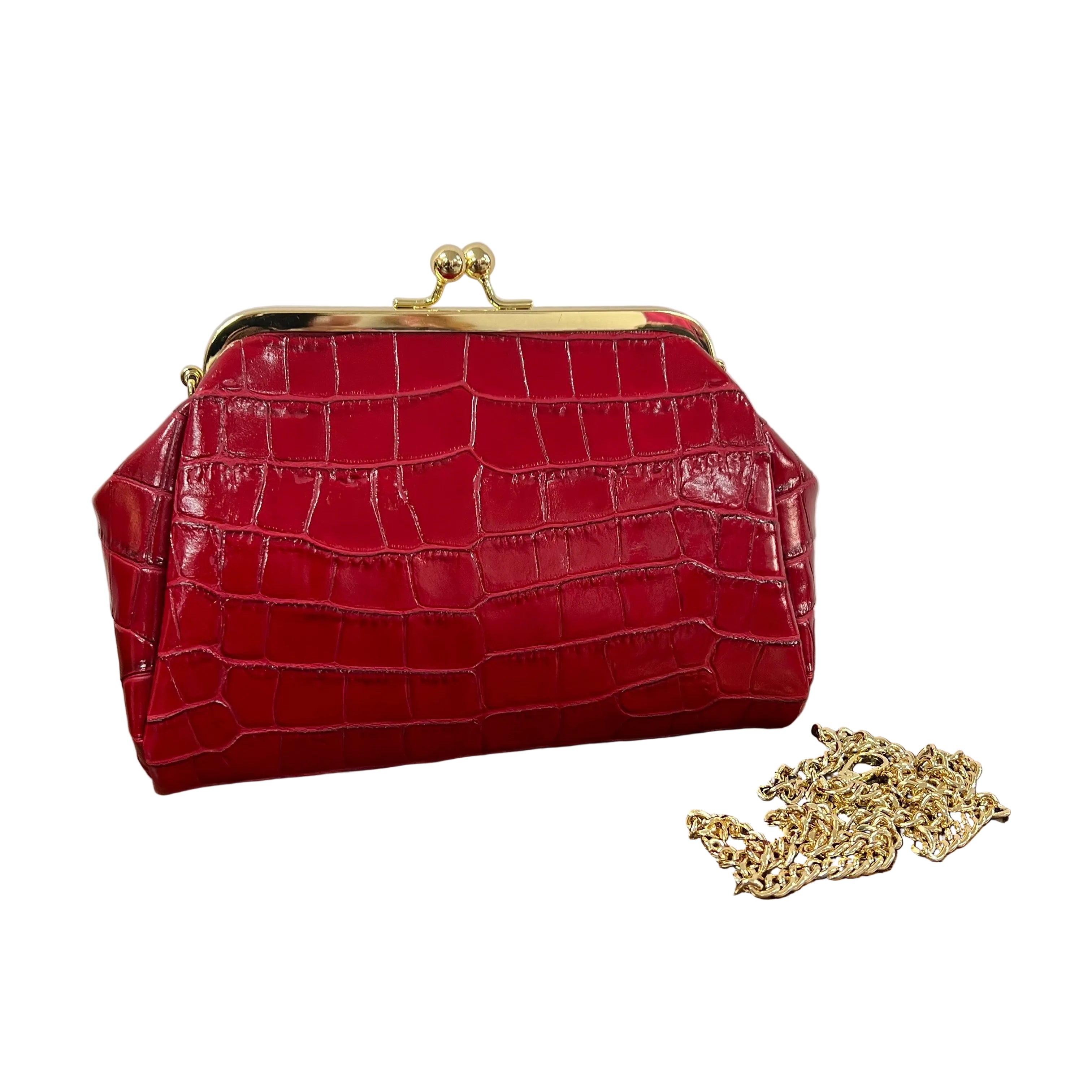 Maxi borsello cocco vernice rosso