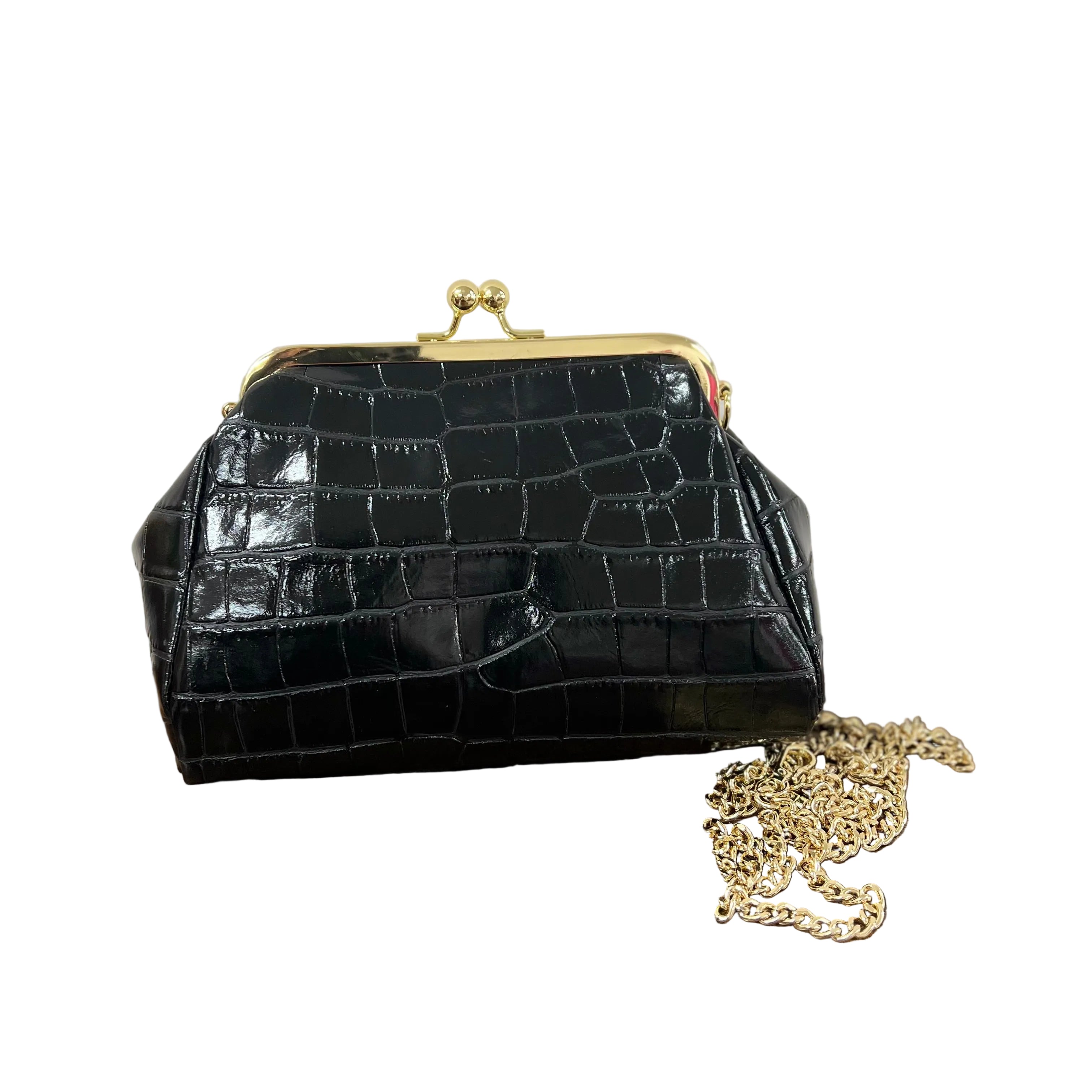 Maxi borsello cocco vernice nero