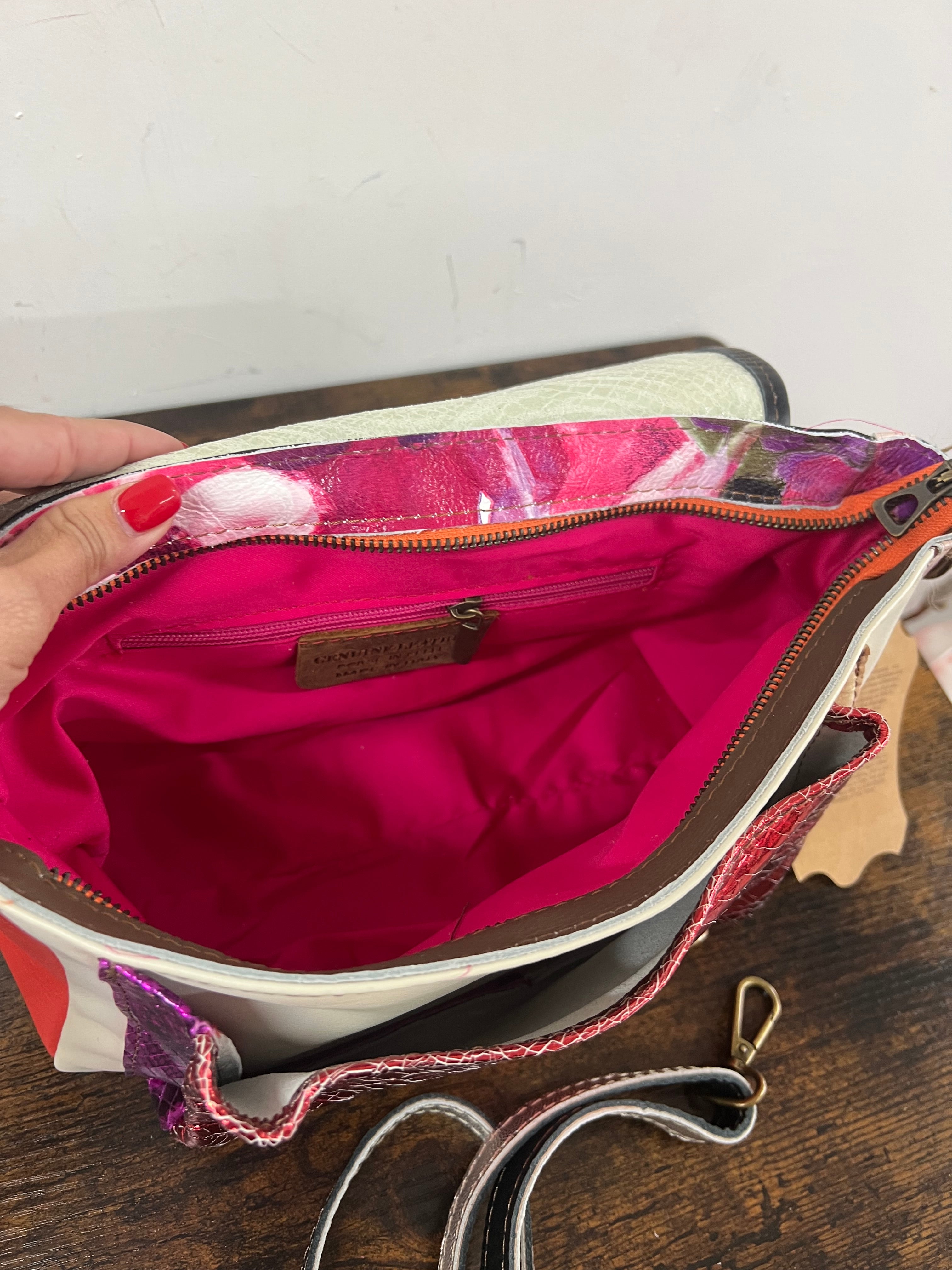 Cartella patchwork vintage celeste