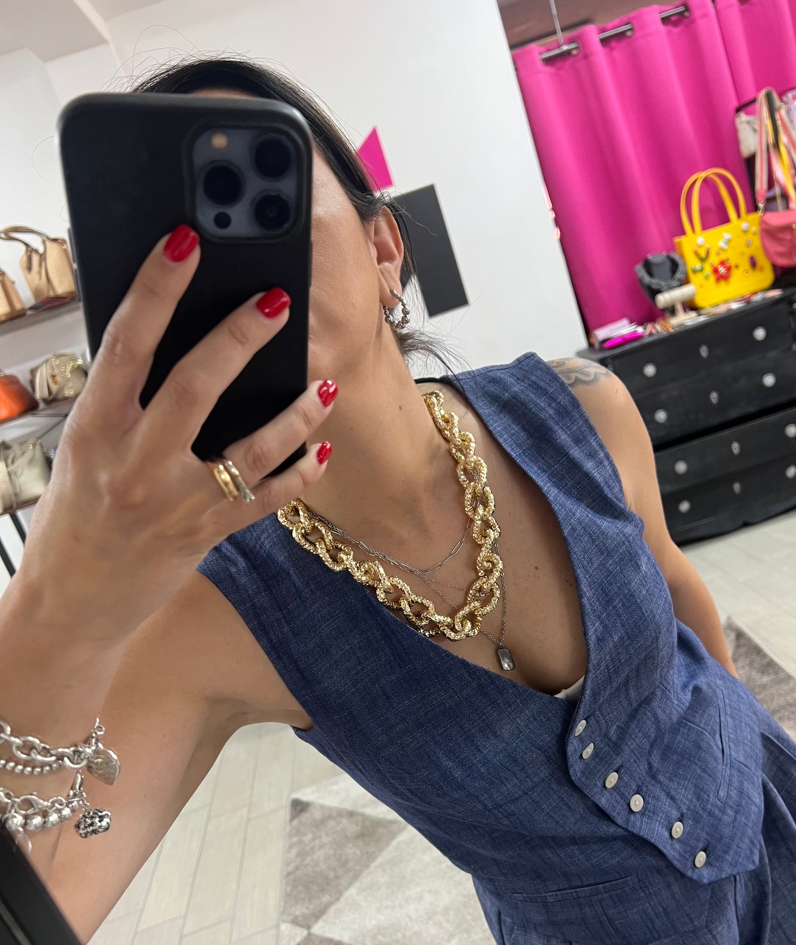 Anew groumette martellata dorata