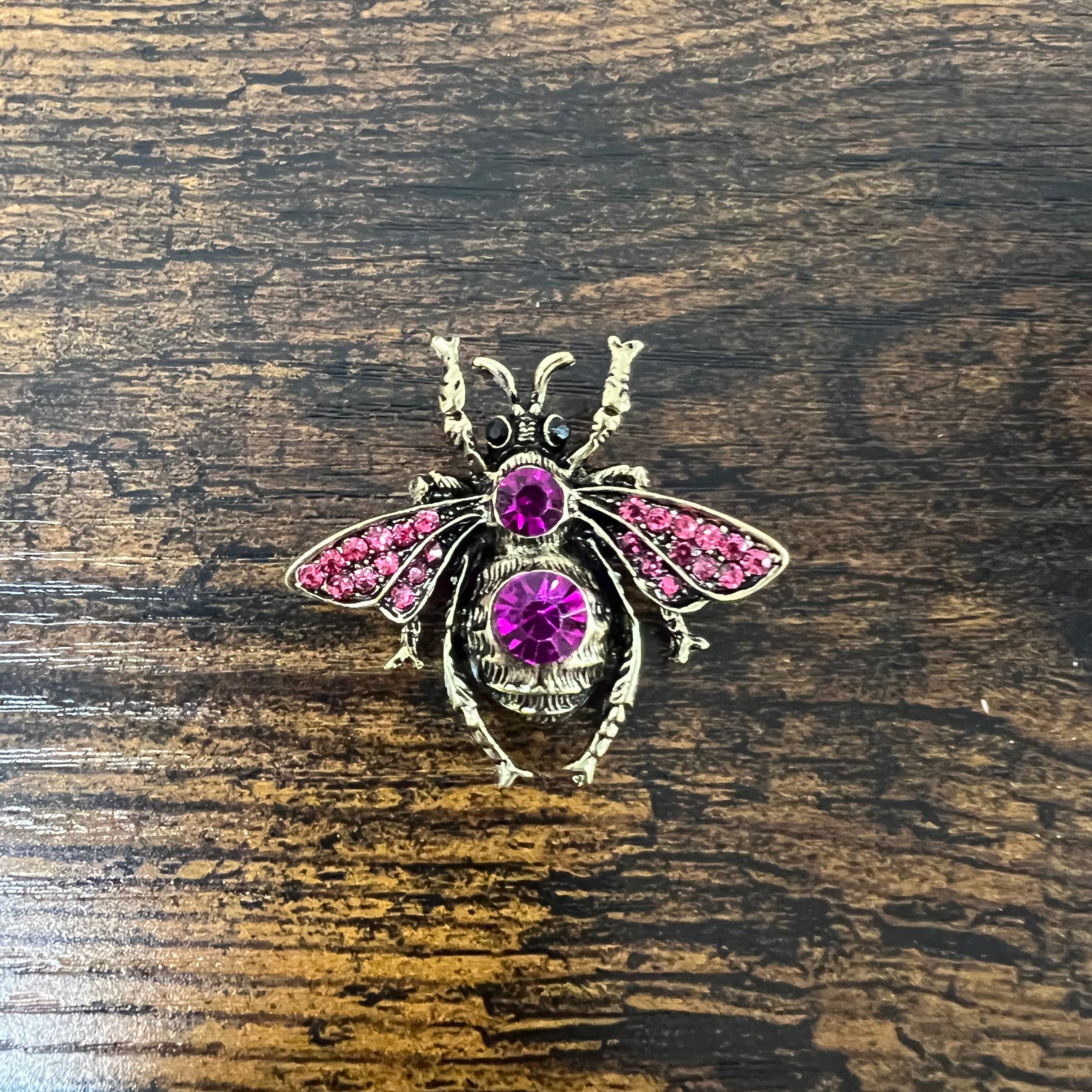 Spilla ape doppio strass fucsia