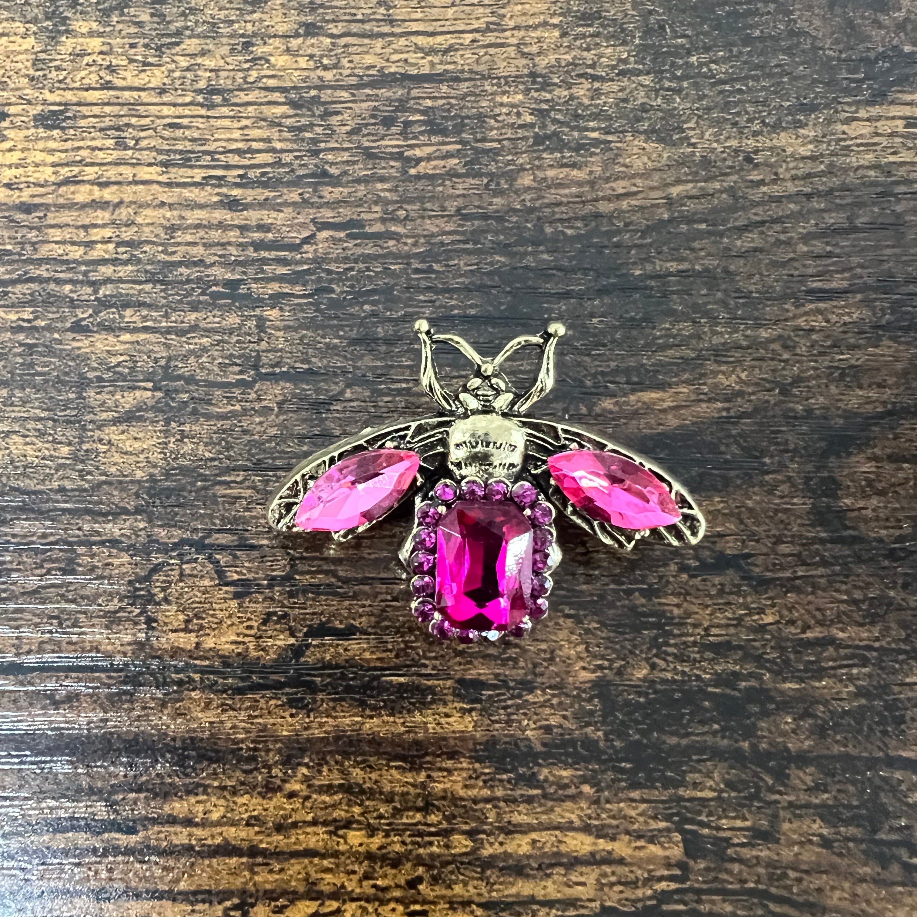 Spilla ape swarosky fucsia