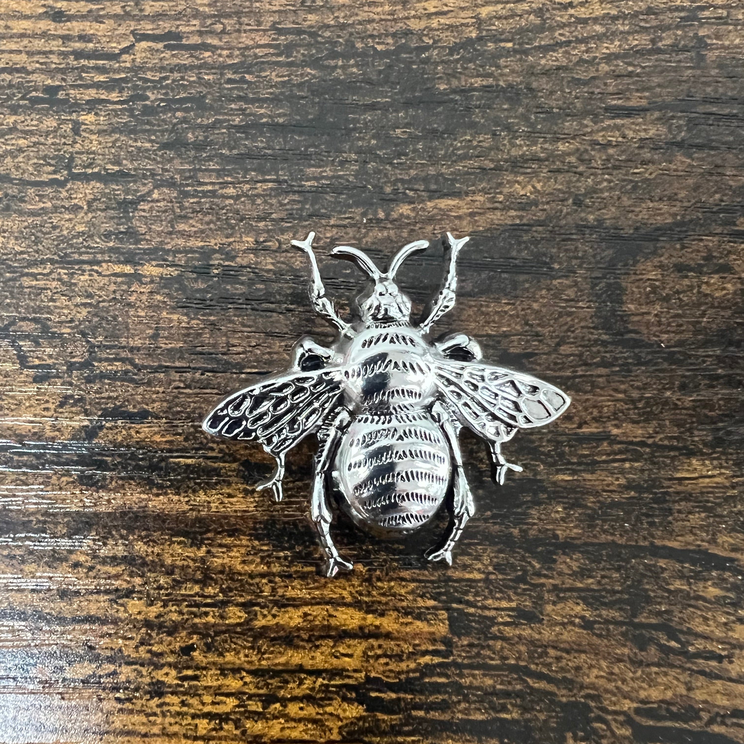 Spilla ape argentata opaco