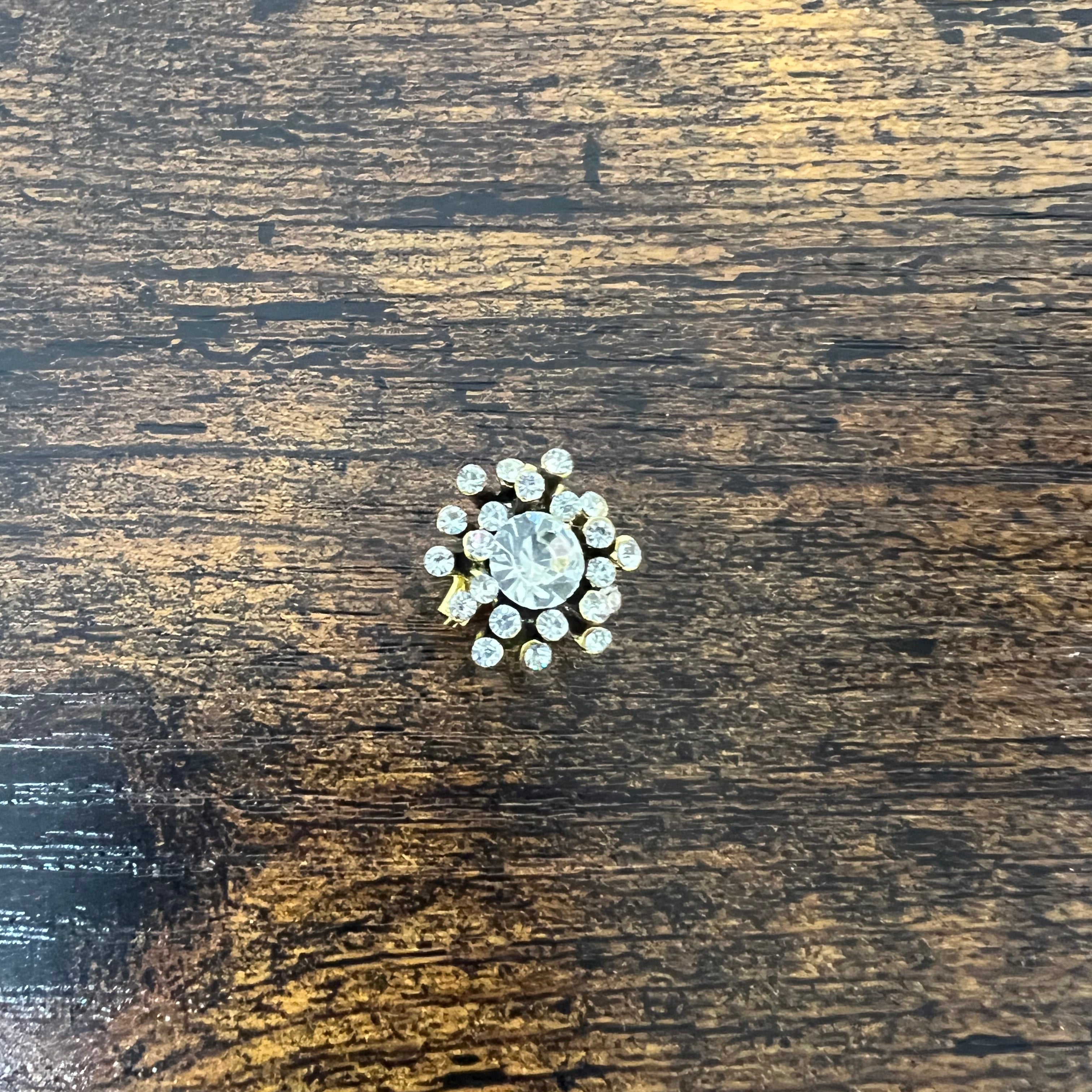 Spilla pavet strass bianco