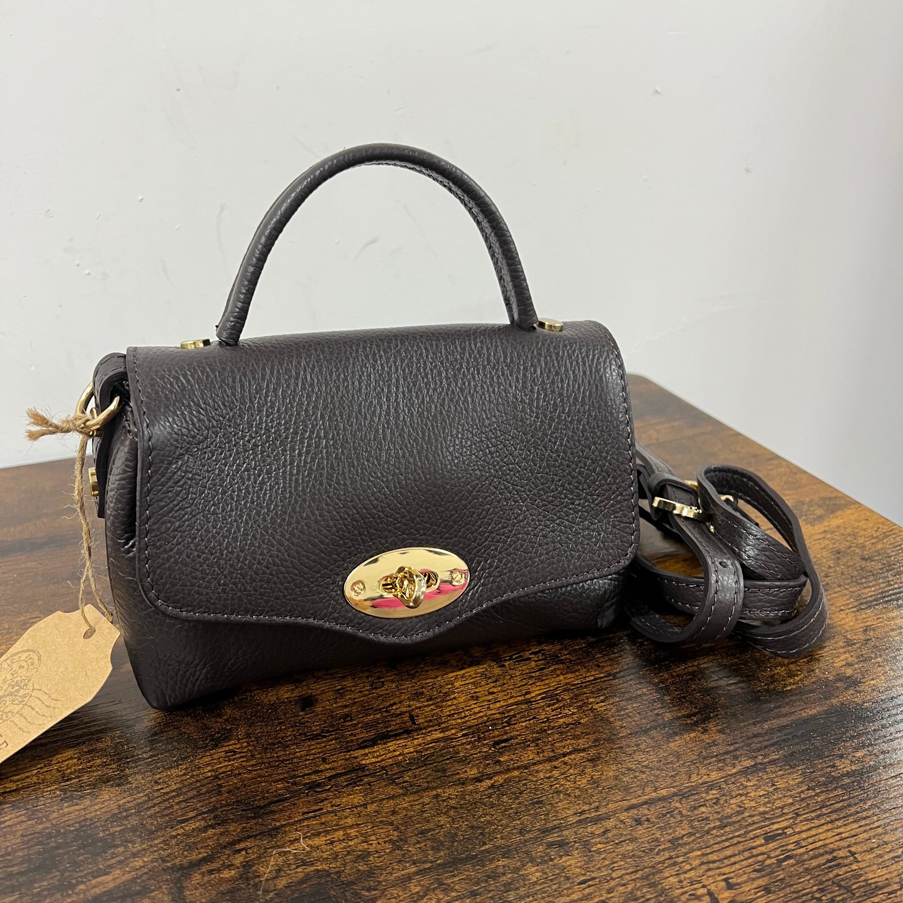 Country bag monocolore z pocket testa di moro