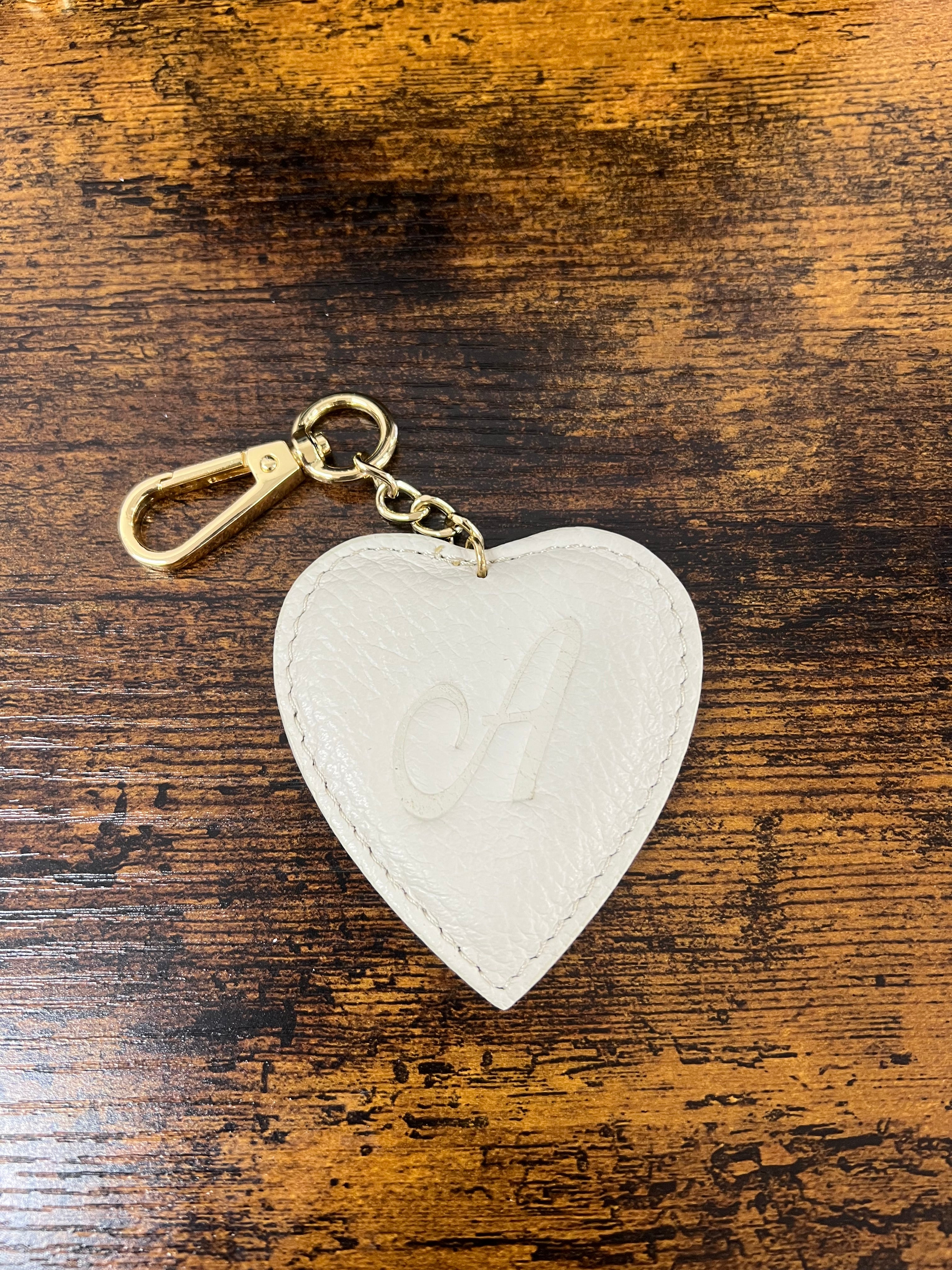 Cuore in vera pelle panna
