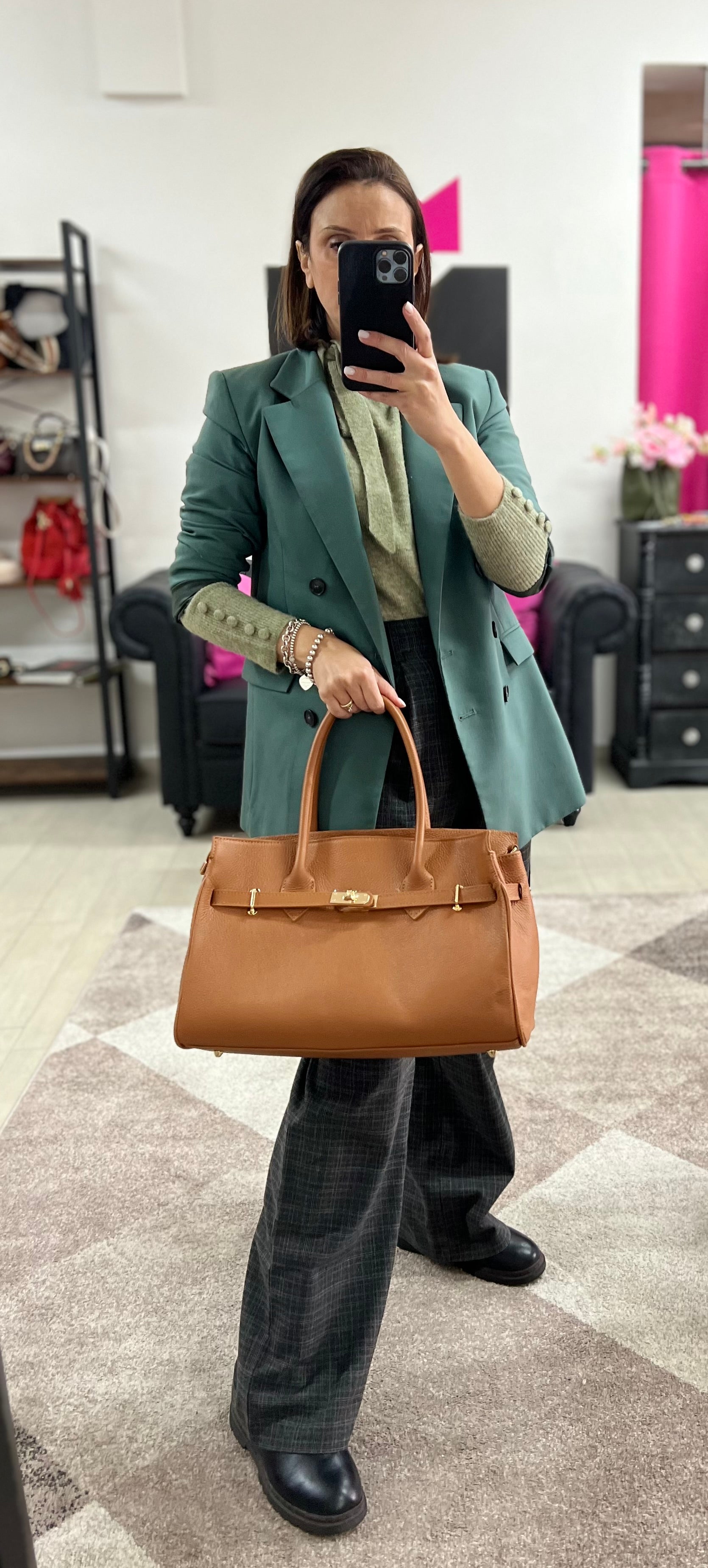 Shopper horse basic cuoio scuro