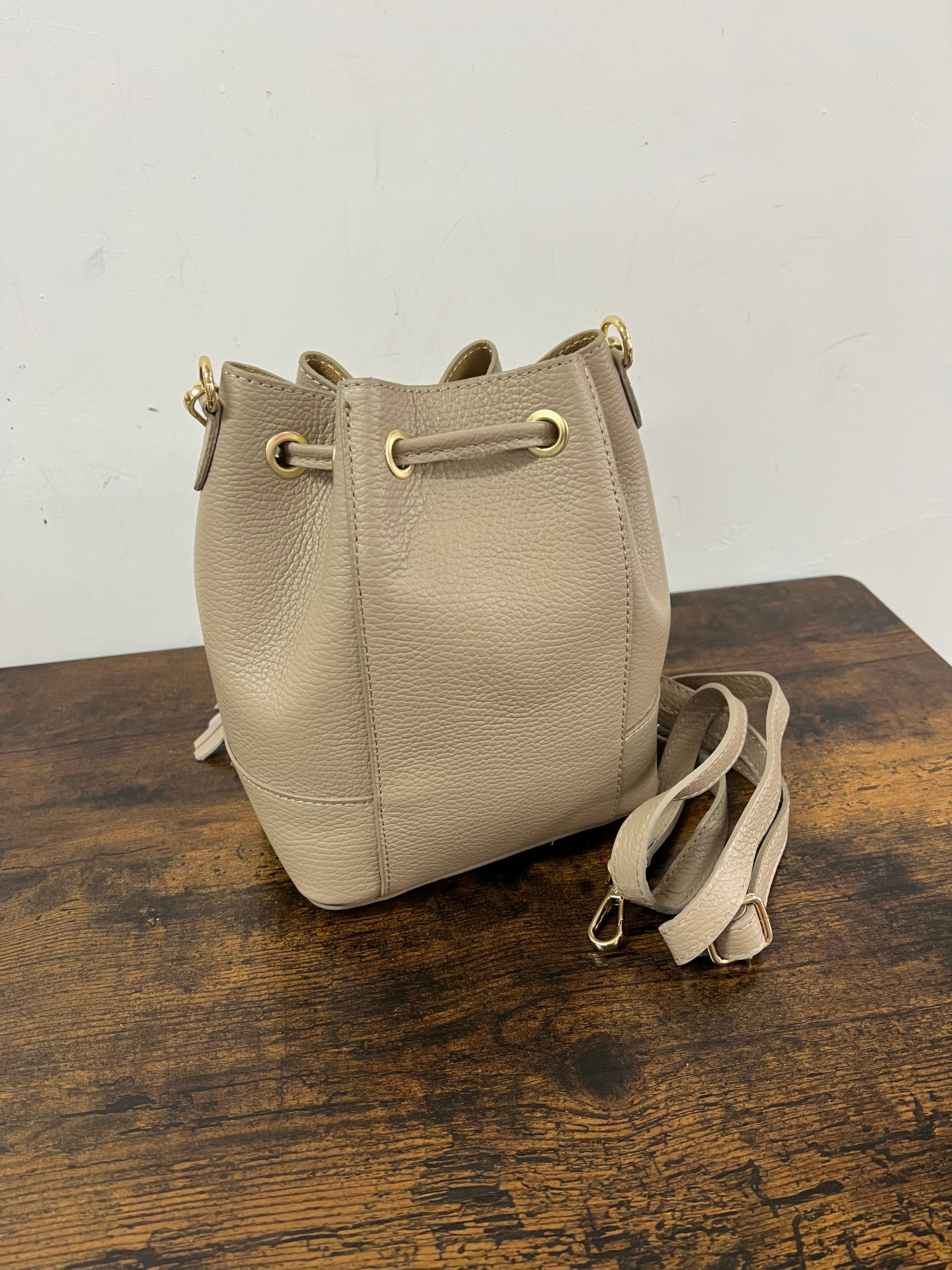 Sacchetto frange mini tortora