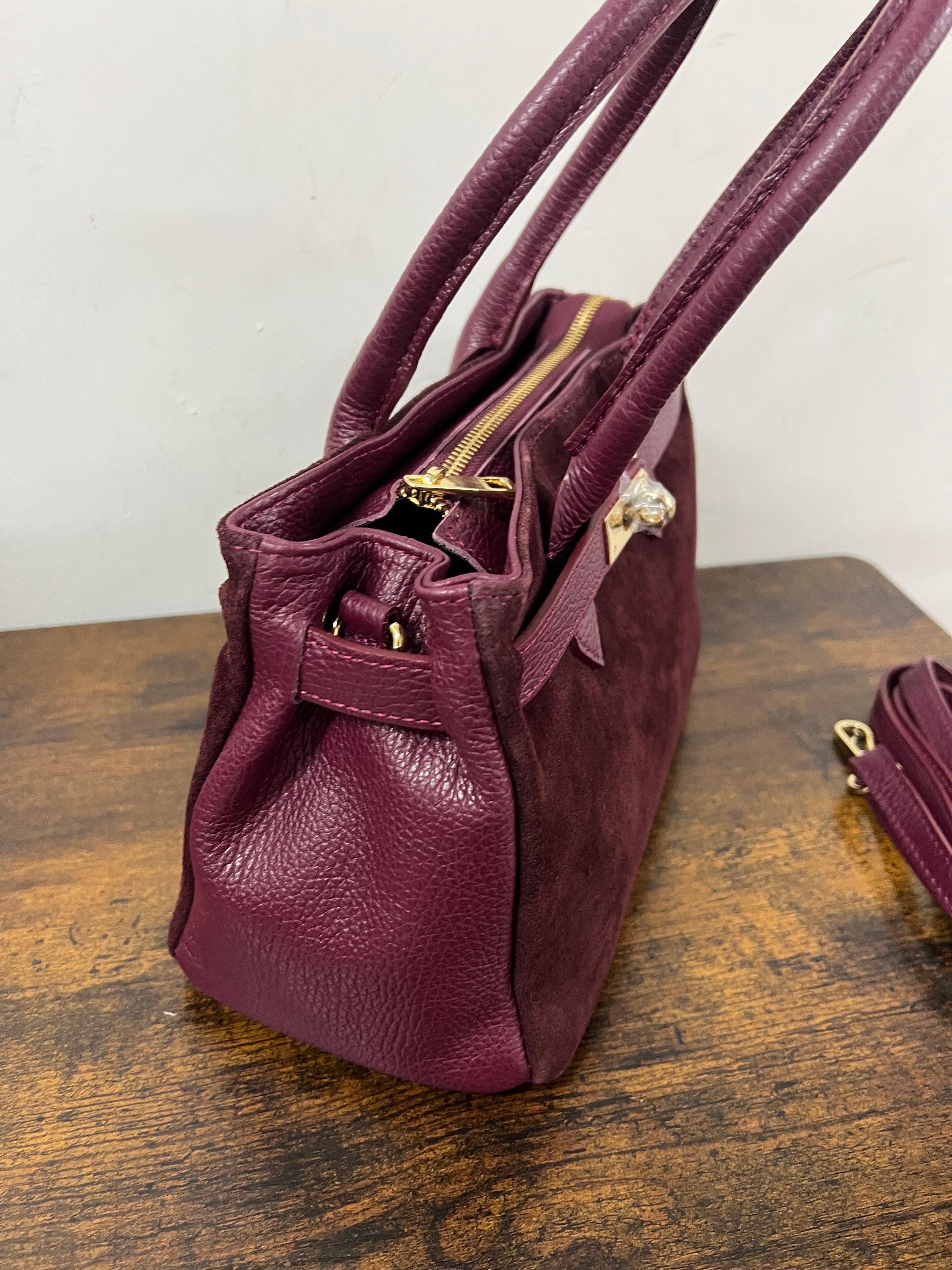 Shpper horse suede mini amaranto