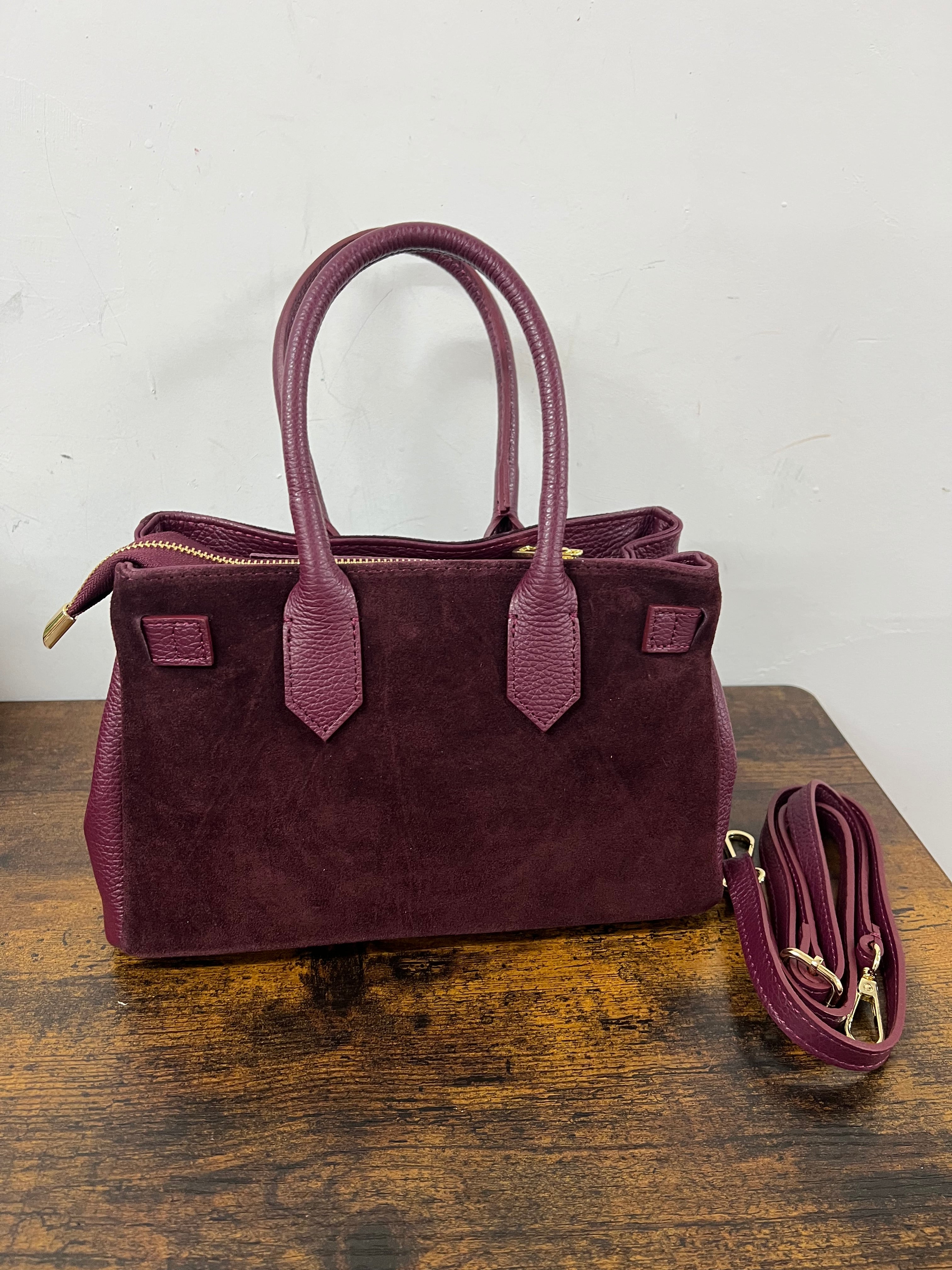 Shpper horse suede mini amaranto
