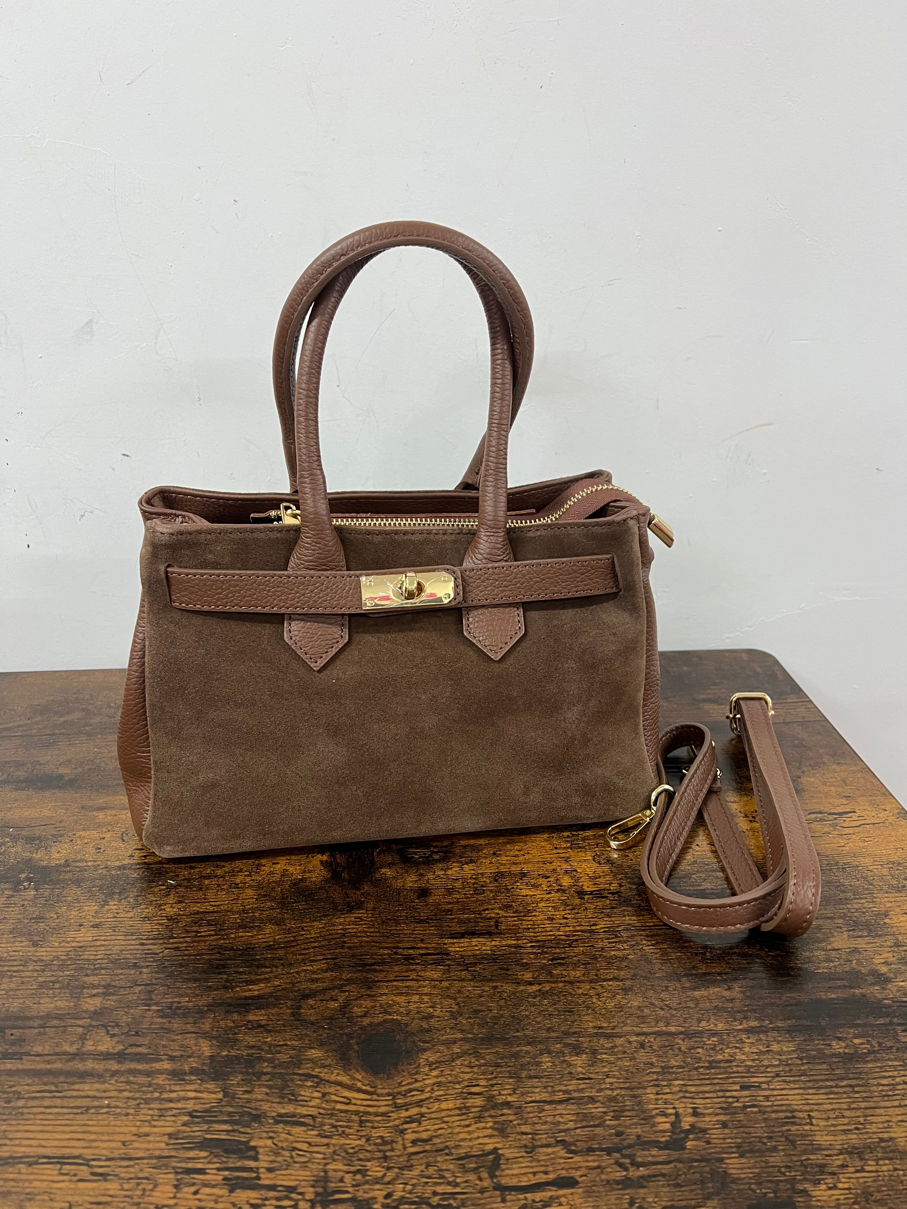 Shopper horse suede mini cioccolato