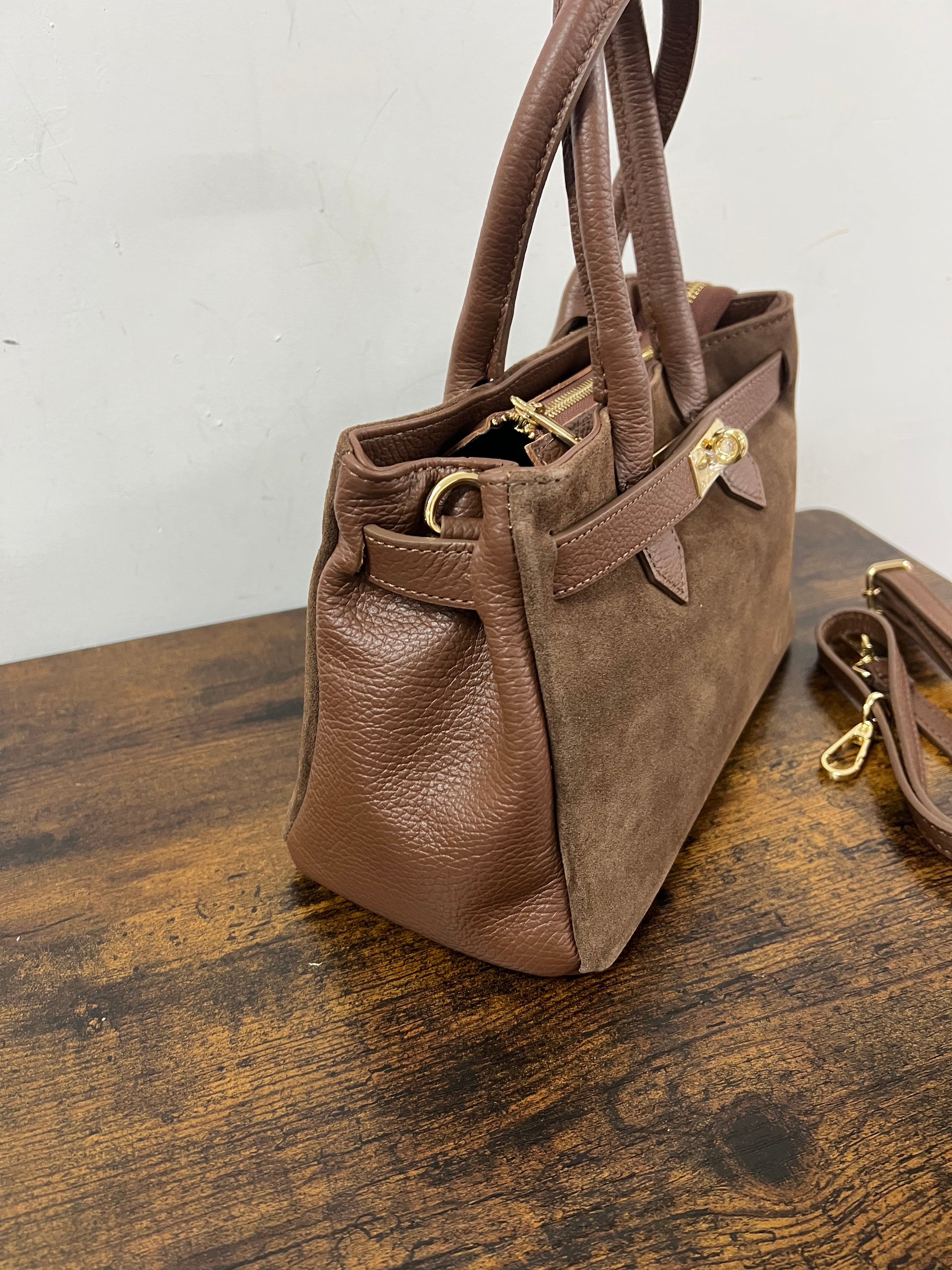 Shopper horse suede mini cioccolato