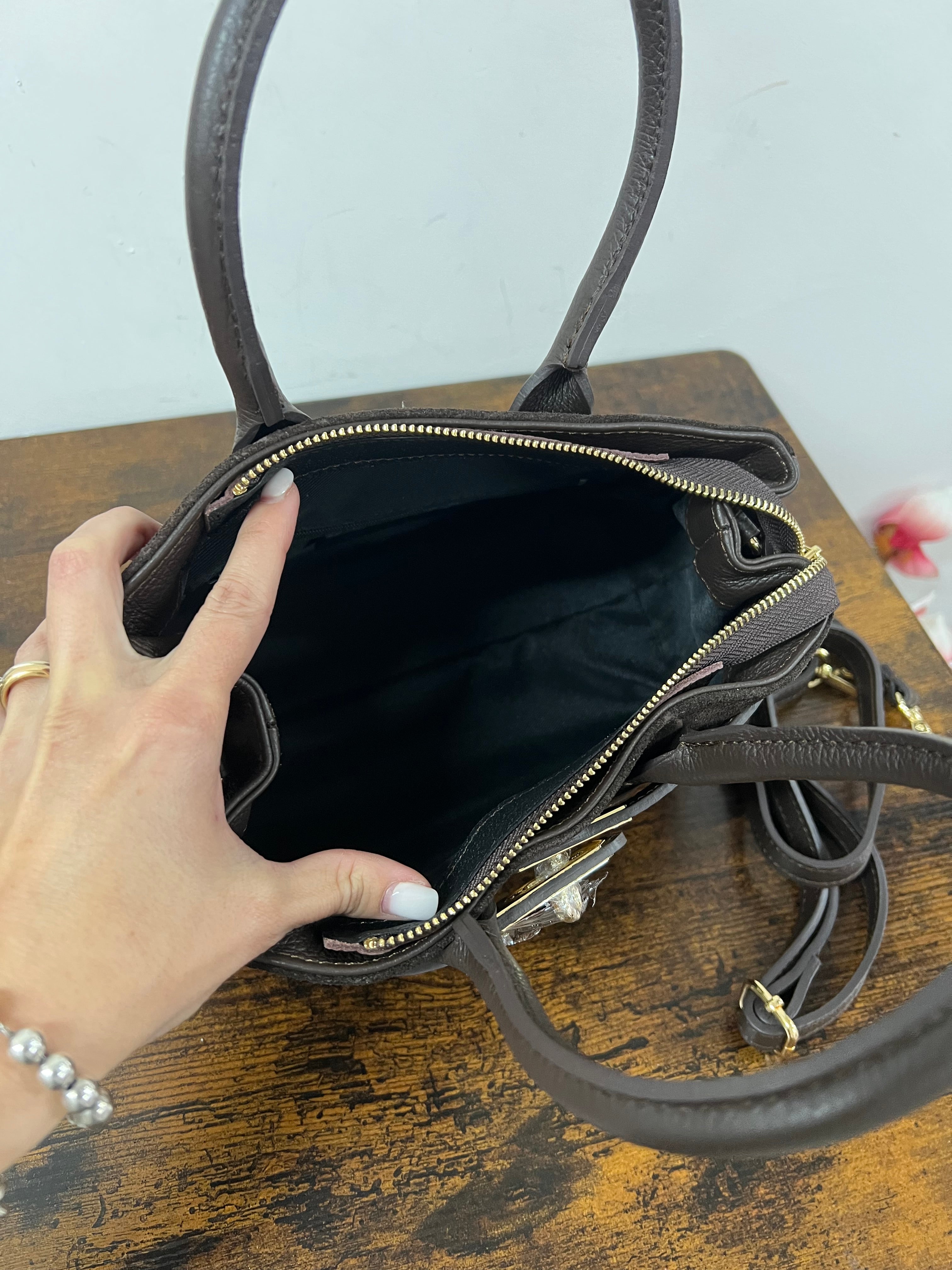 Shopper horse suede mini testa di moro