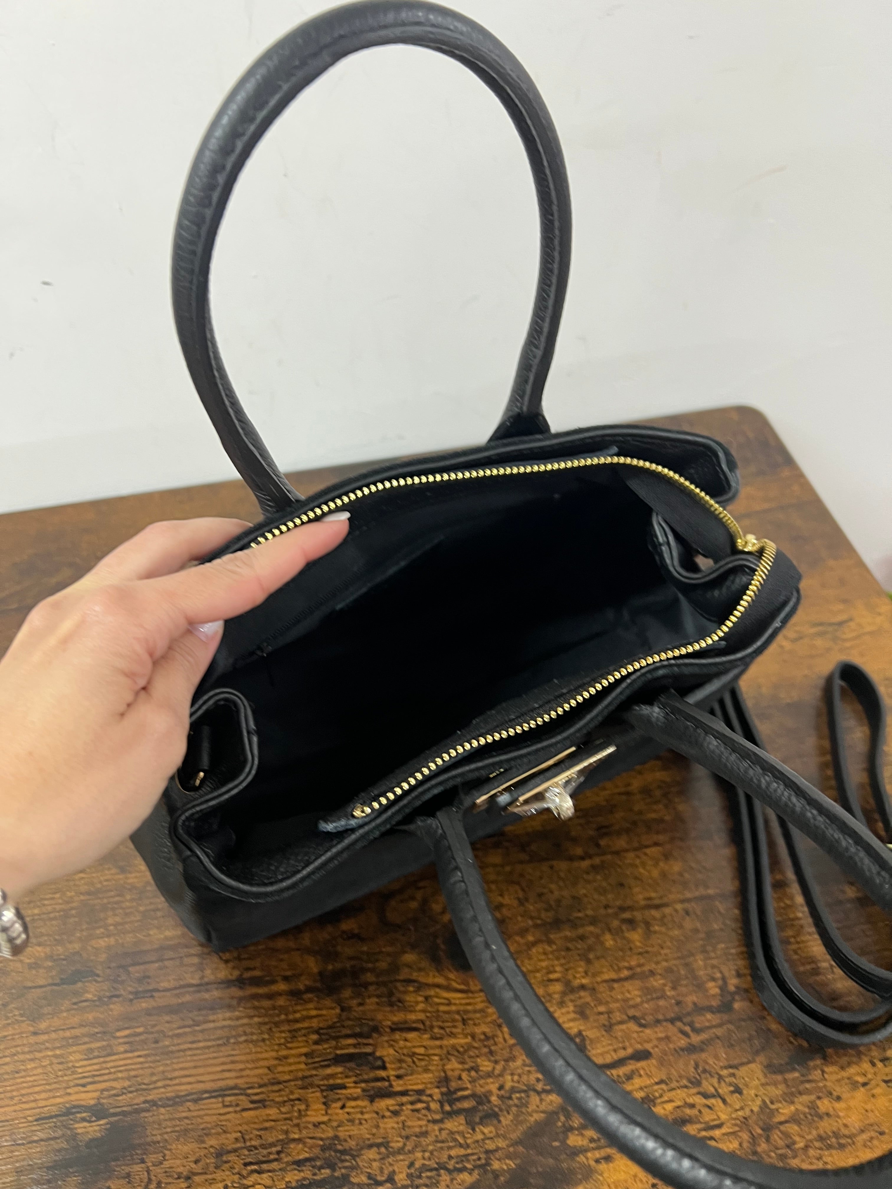 Shopper horse suede mini nero