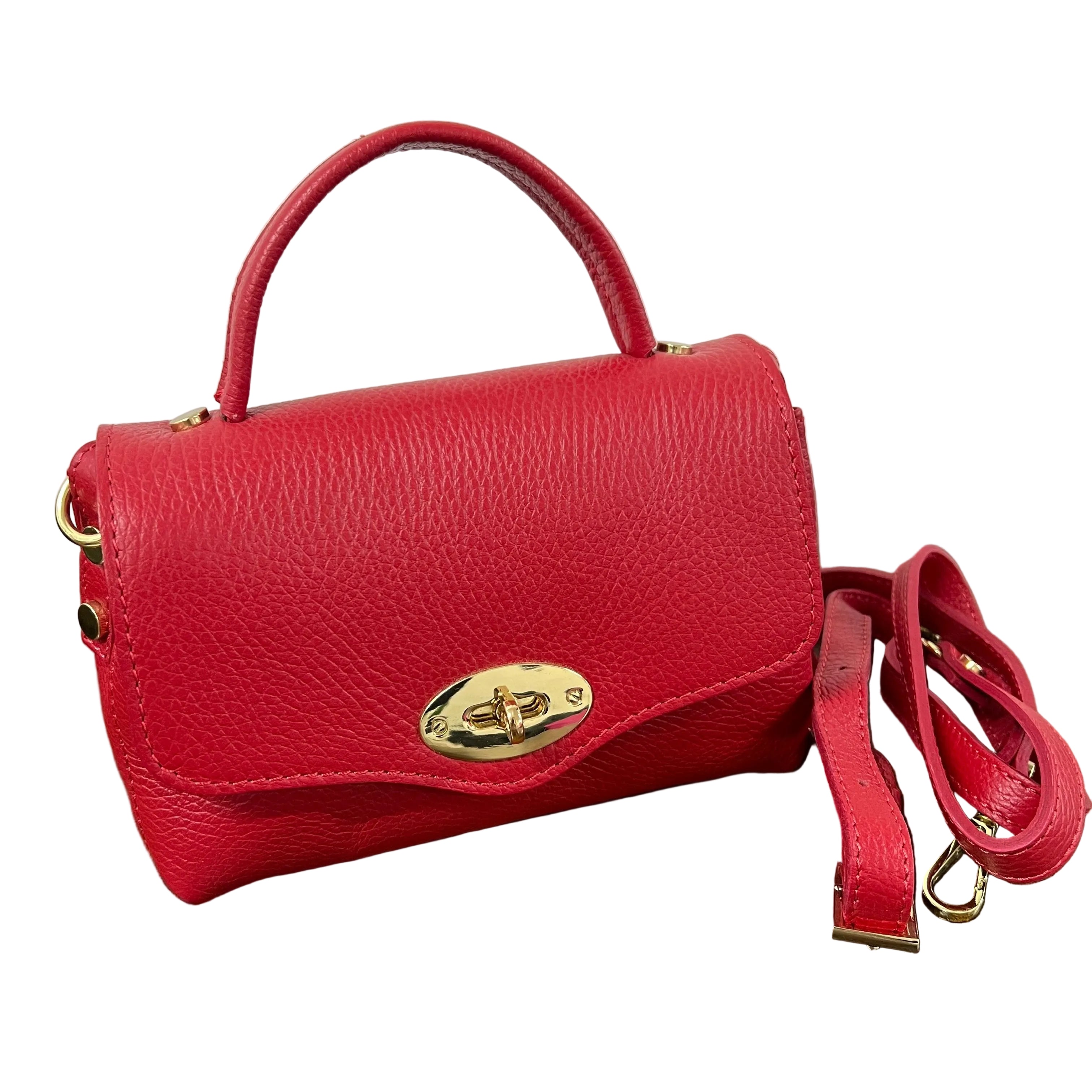 Country bag monocolore z pocket rosso