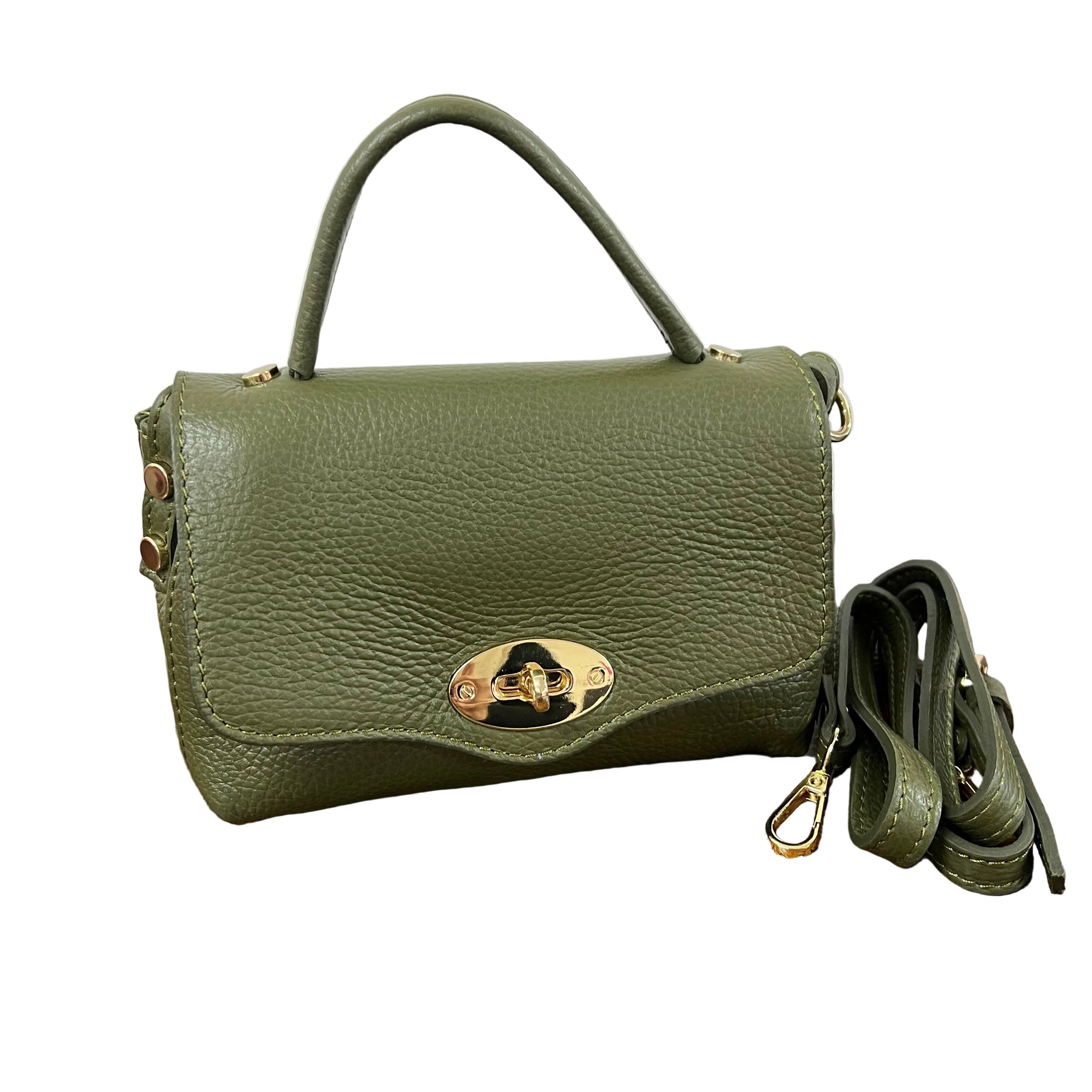 Country bag monocolore z pocket verde militare