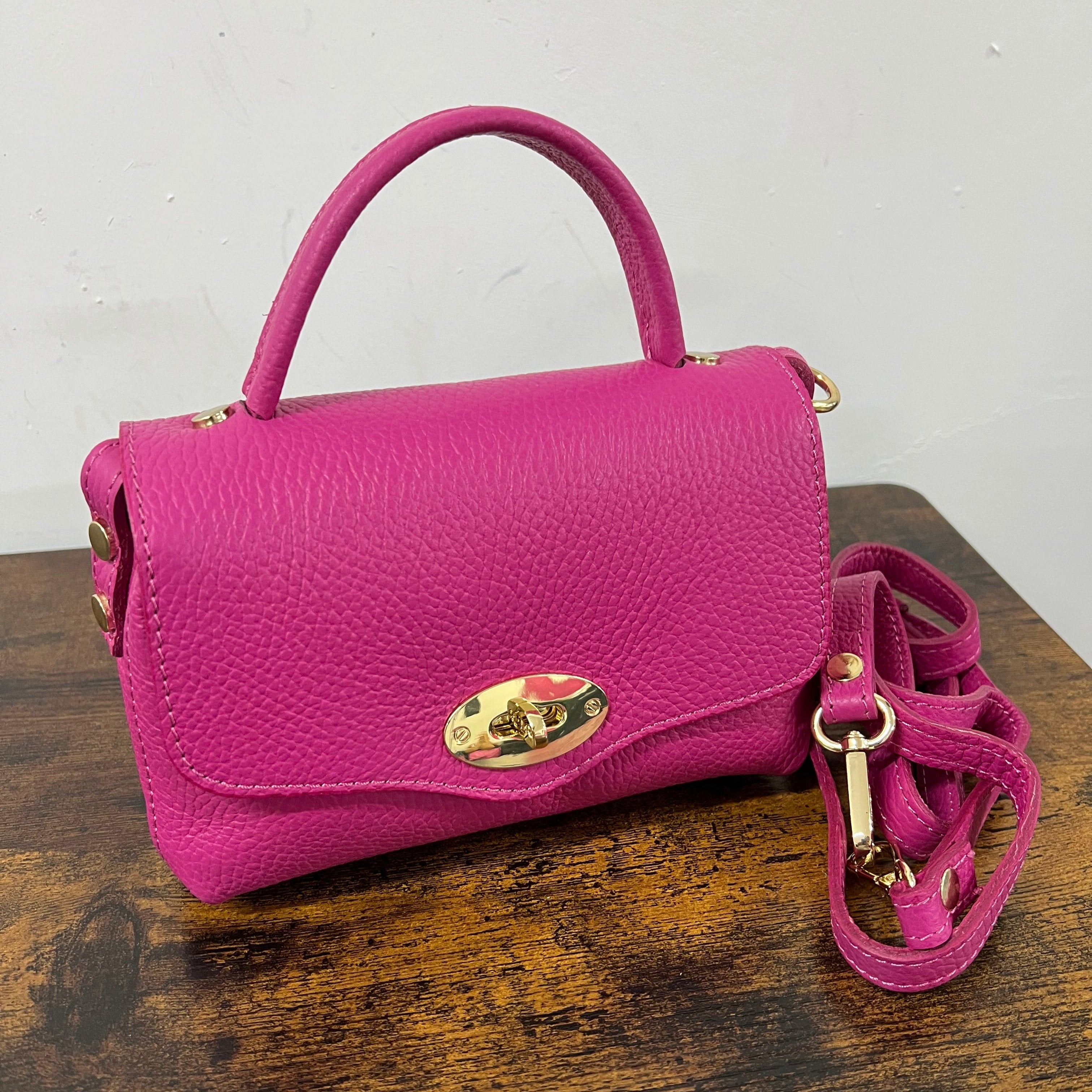 Country bag monocolore z pocket fucsia