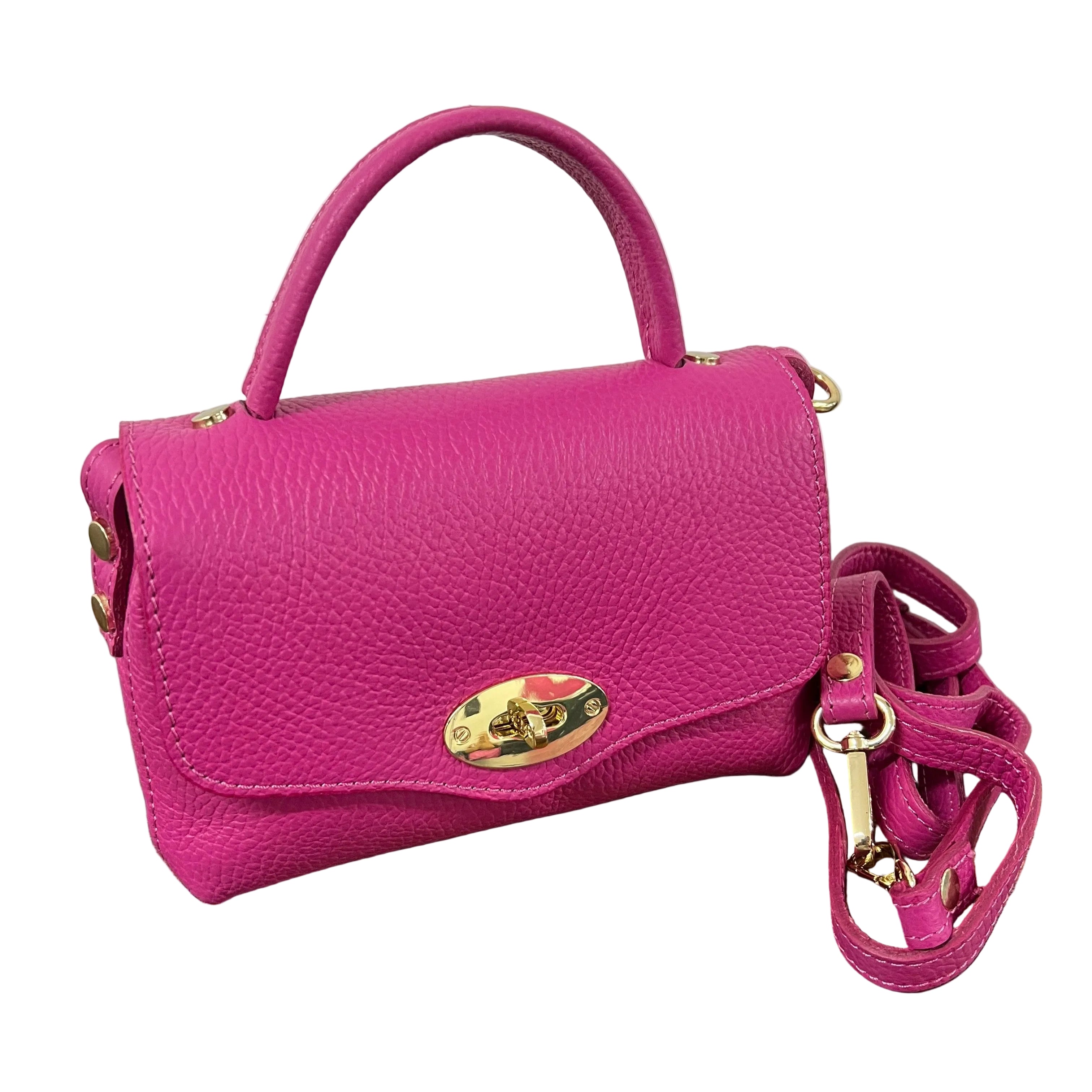 Country bag monocolore z pocket fucsia