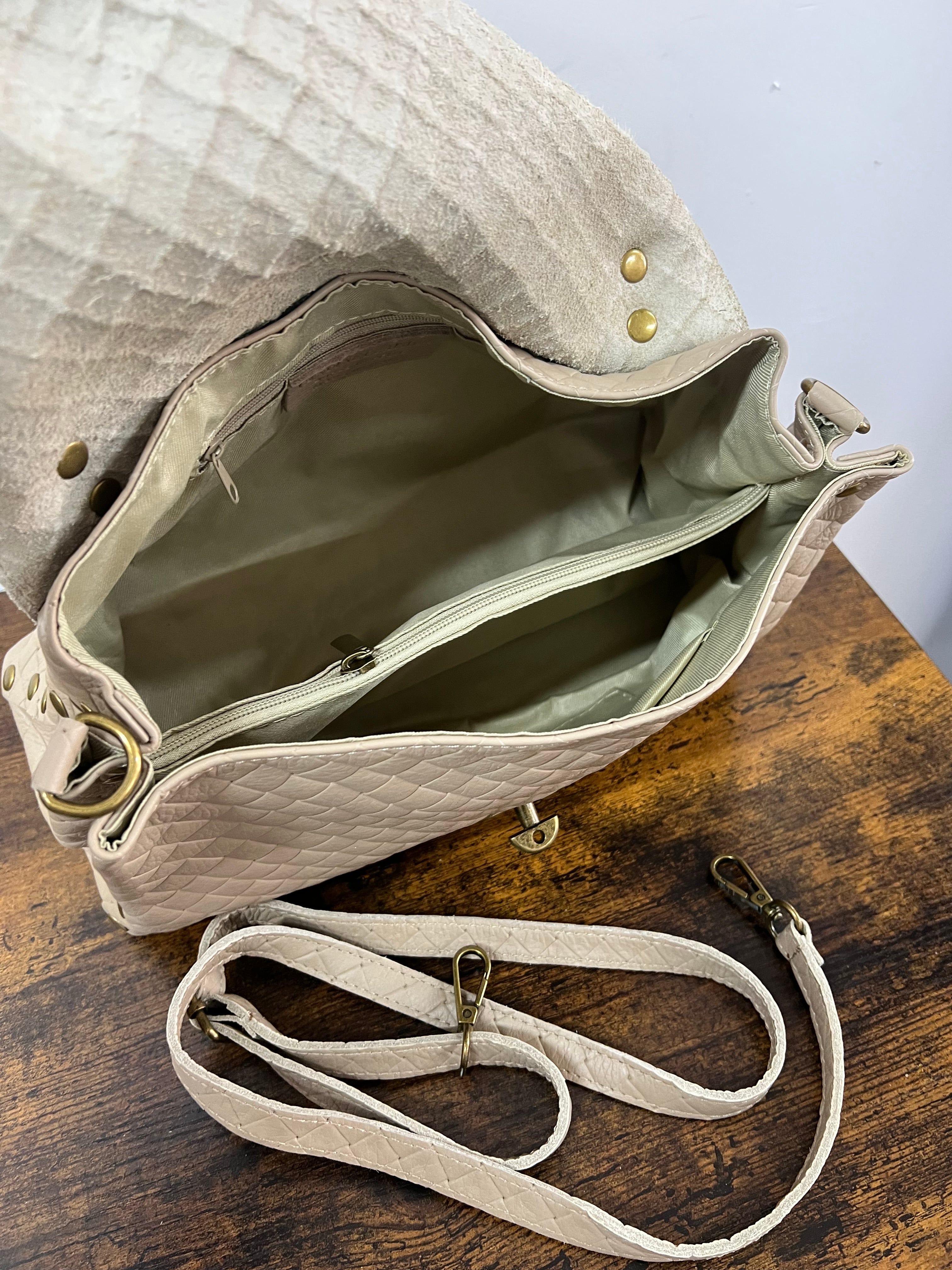 Country bag monocolore maxi intreccio tortora
