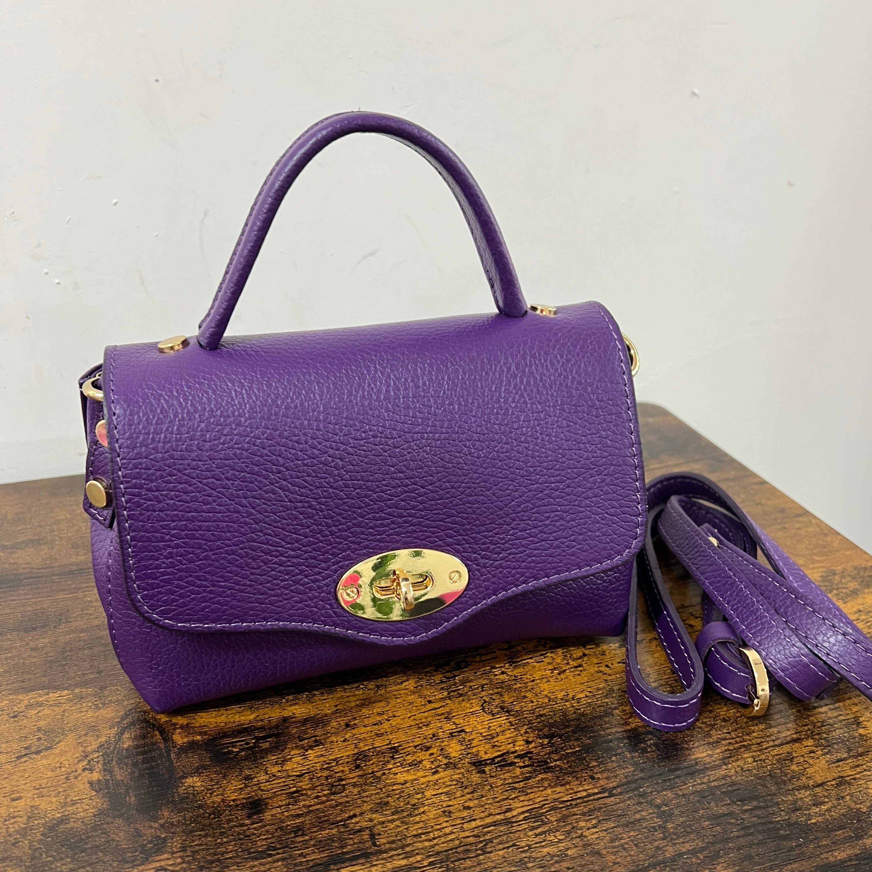 Country bag monocolore z pocket viola