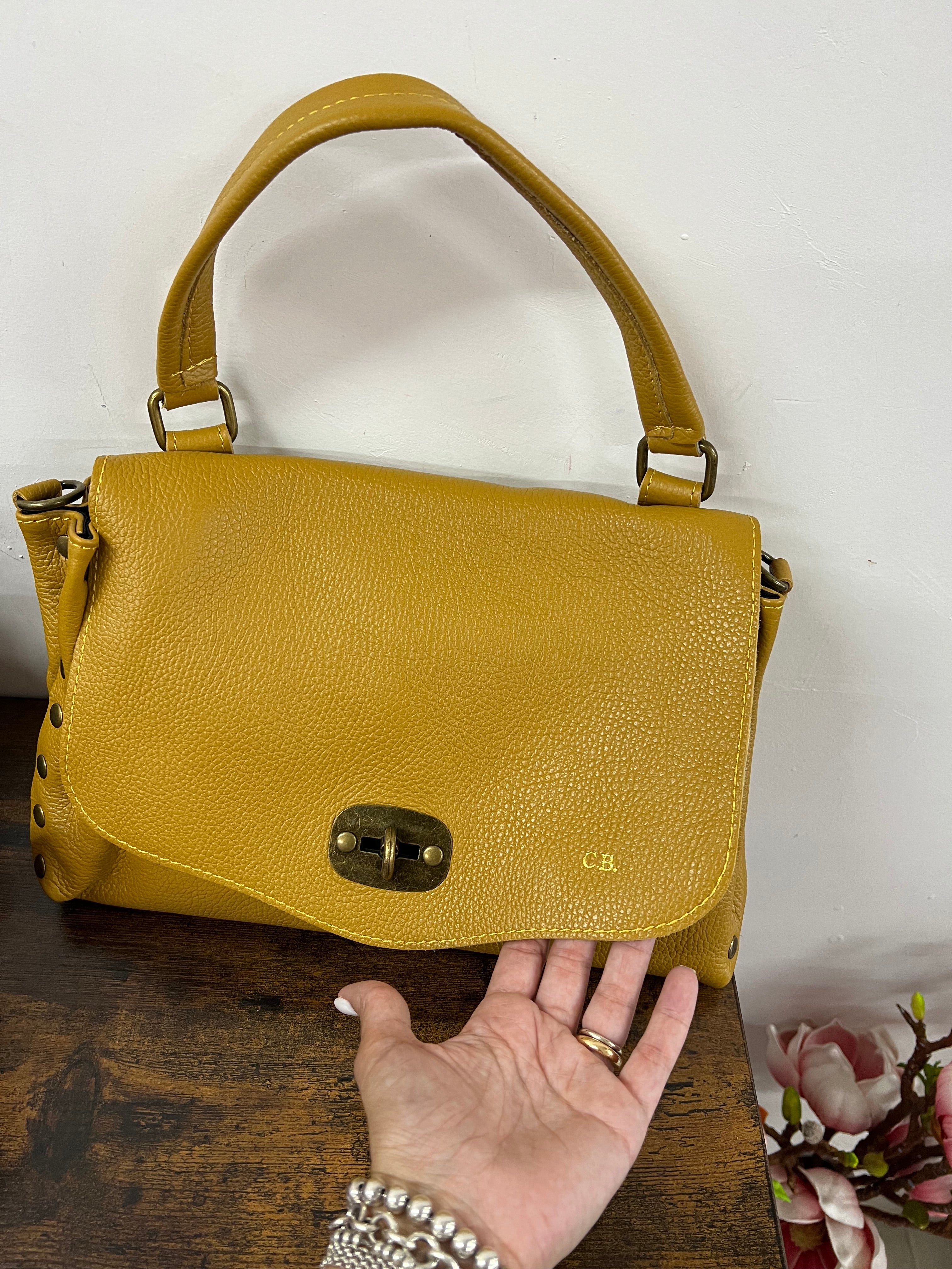 Country bag monocolore z media senape