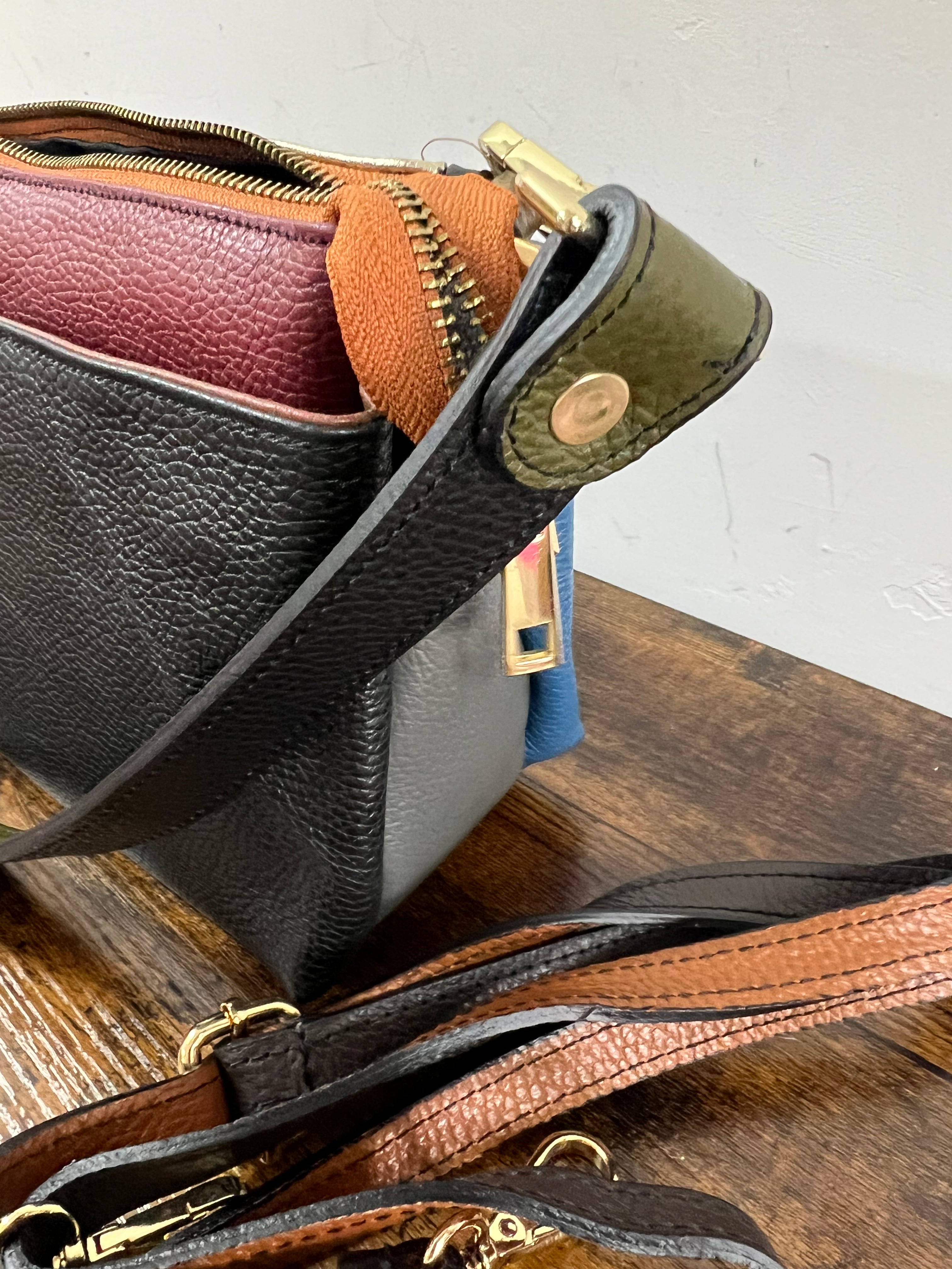 Borsetta patchwork carta da zucchero e nero