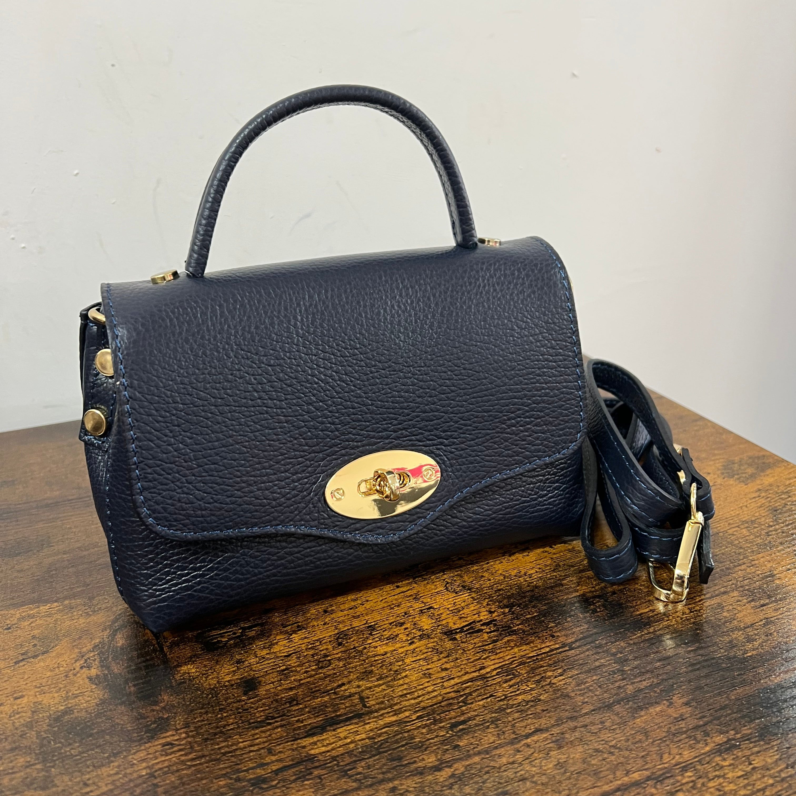 Country bag monocolore z pocket blu navy