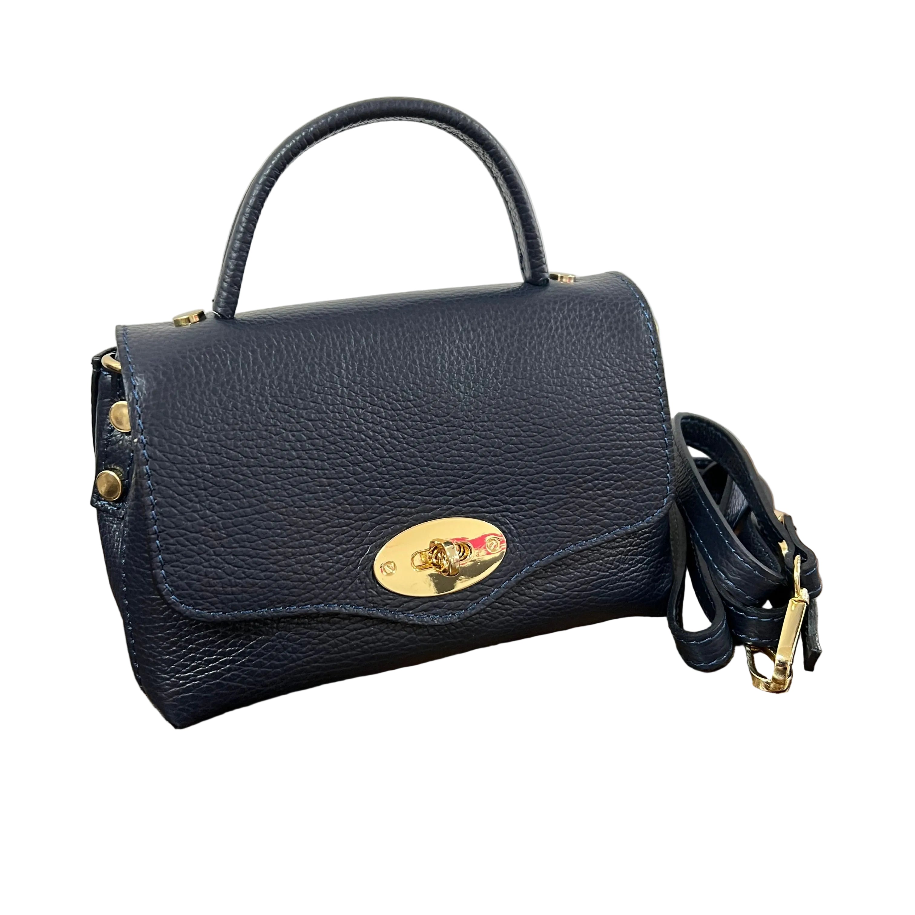 Country bag monocolore z pocket blu navy