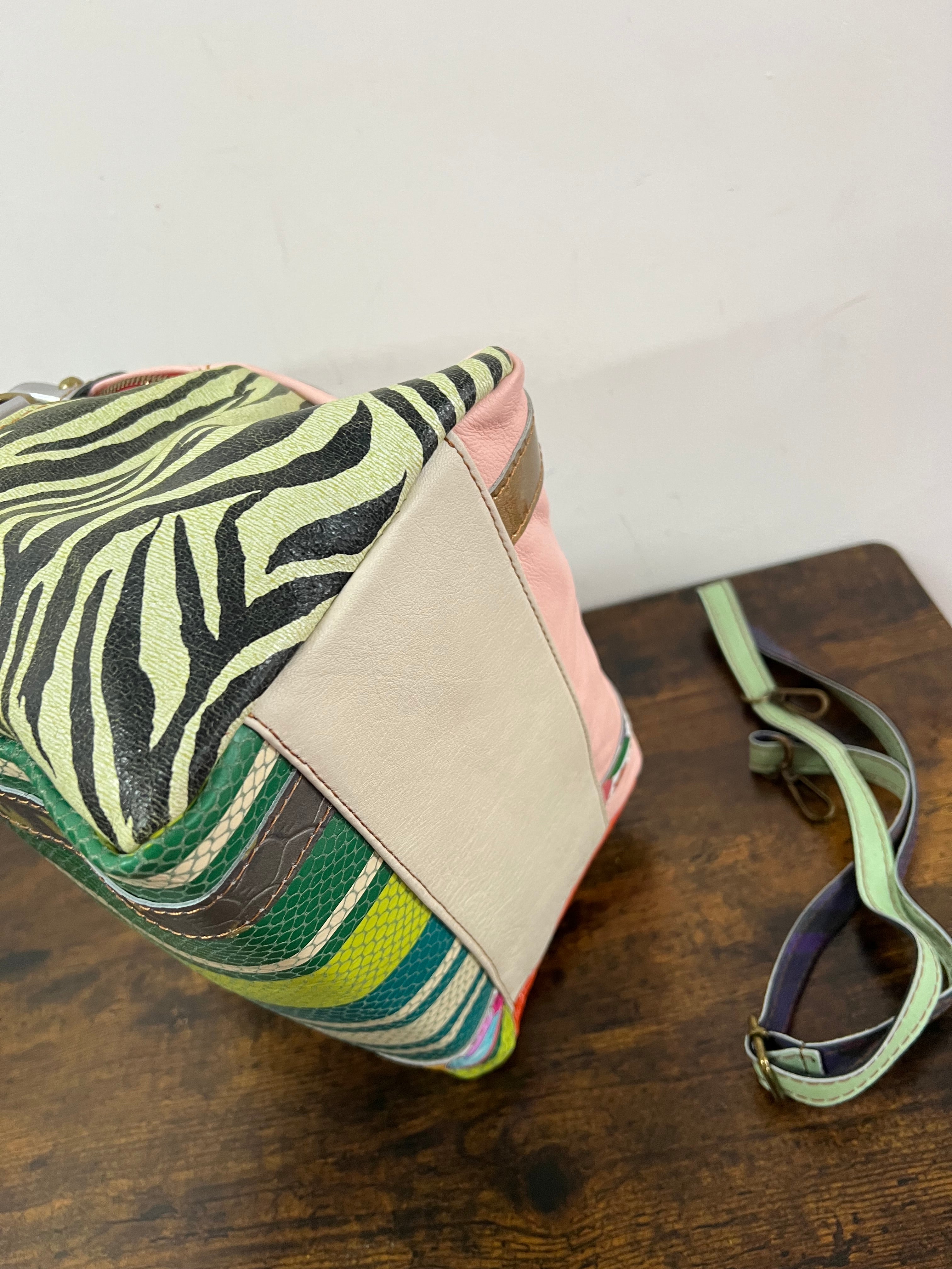 Country quadrotta patchwork righe verde e oro