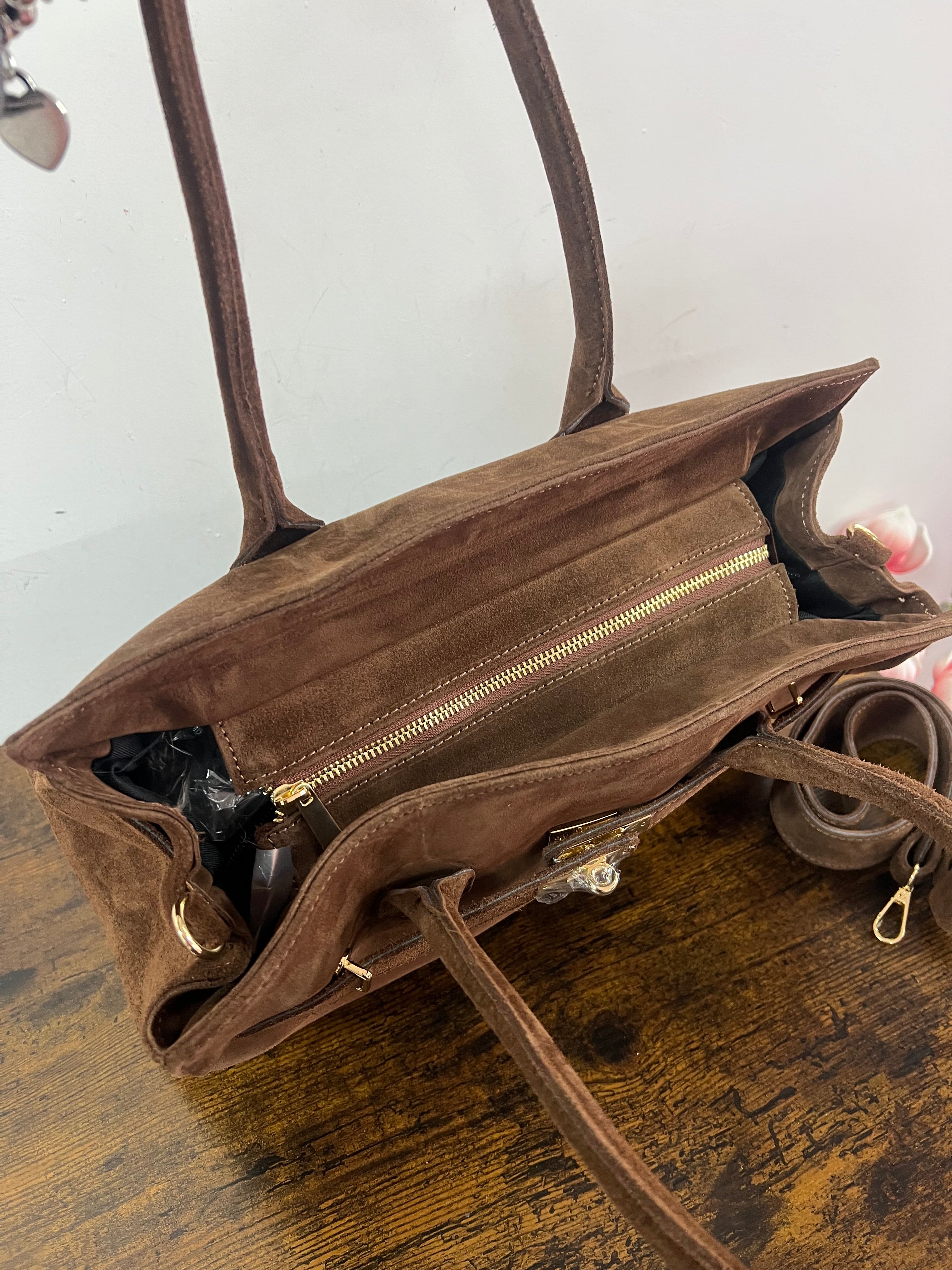 Shopper horse suede basic cioccolato