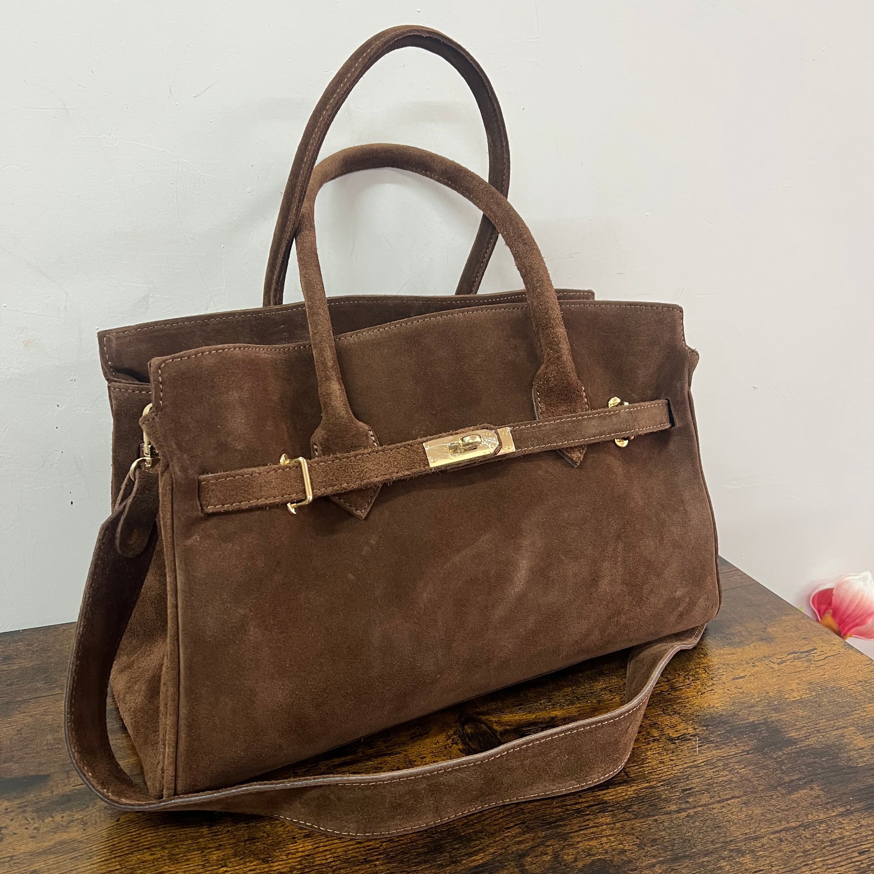 Shopper horse suede basic cioccolato