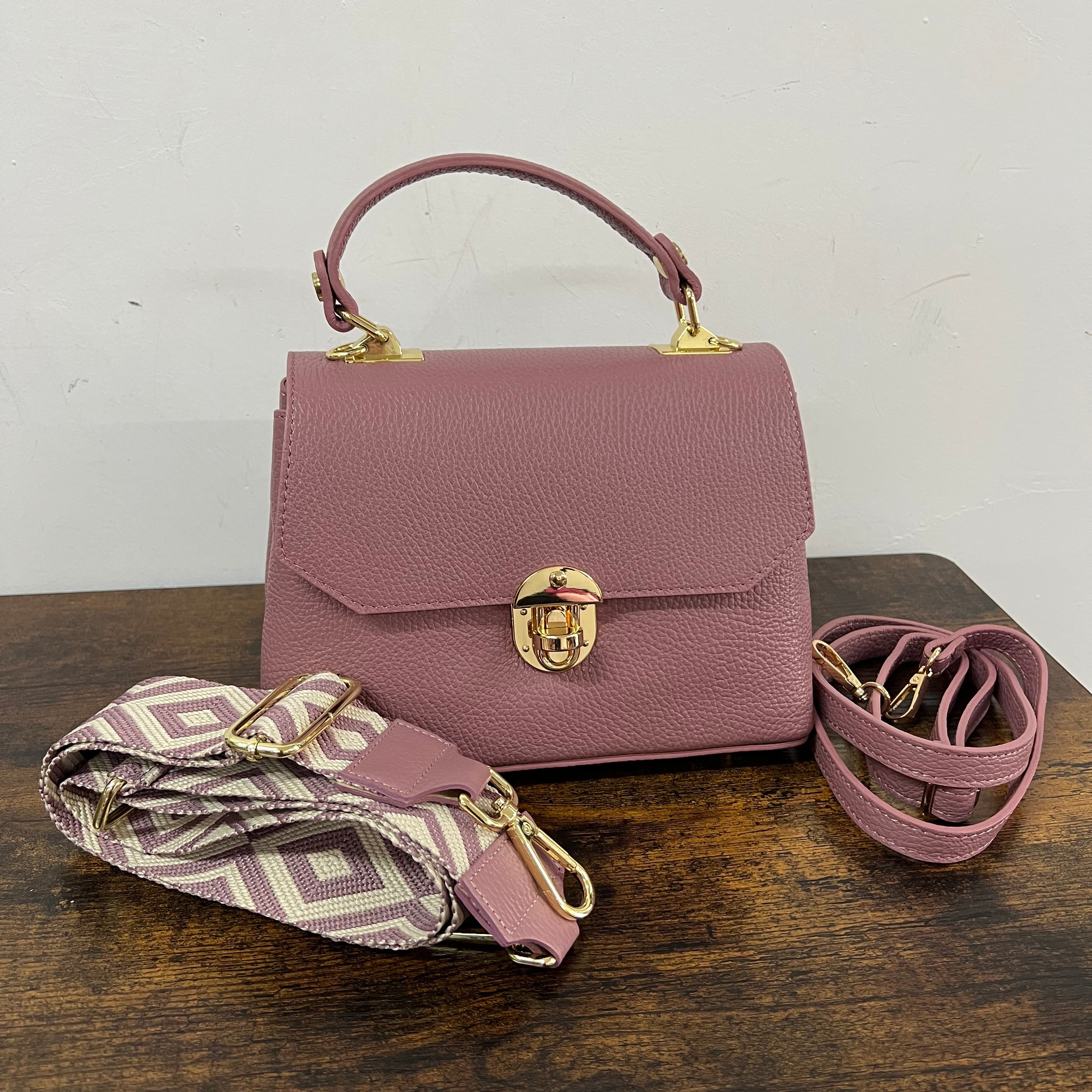 Clarissa mini rosa antico e trac rombo