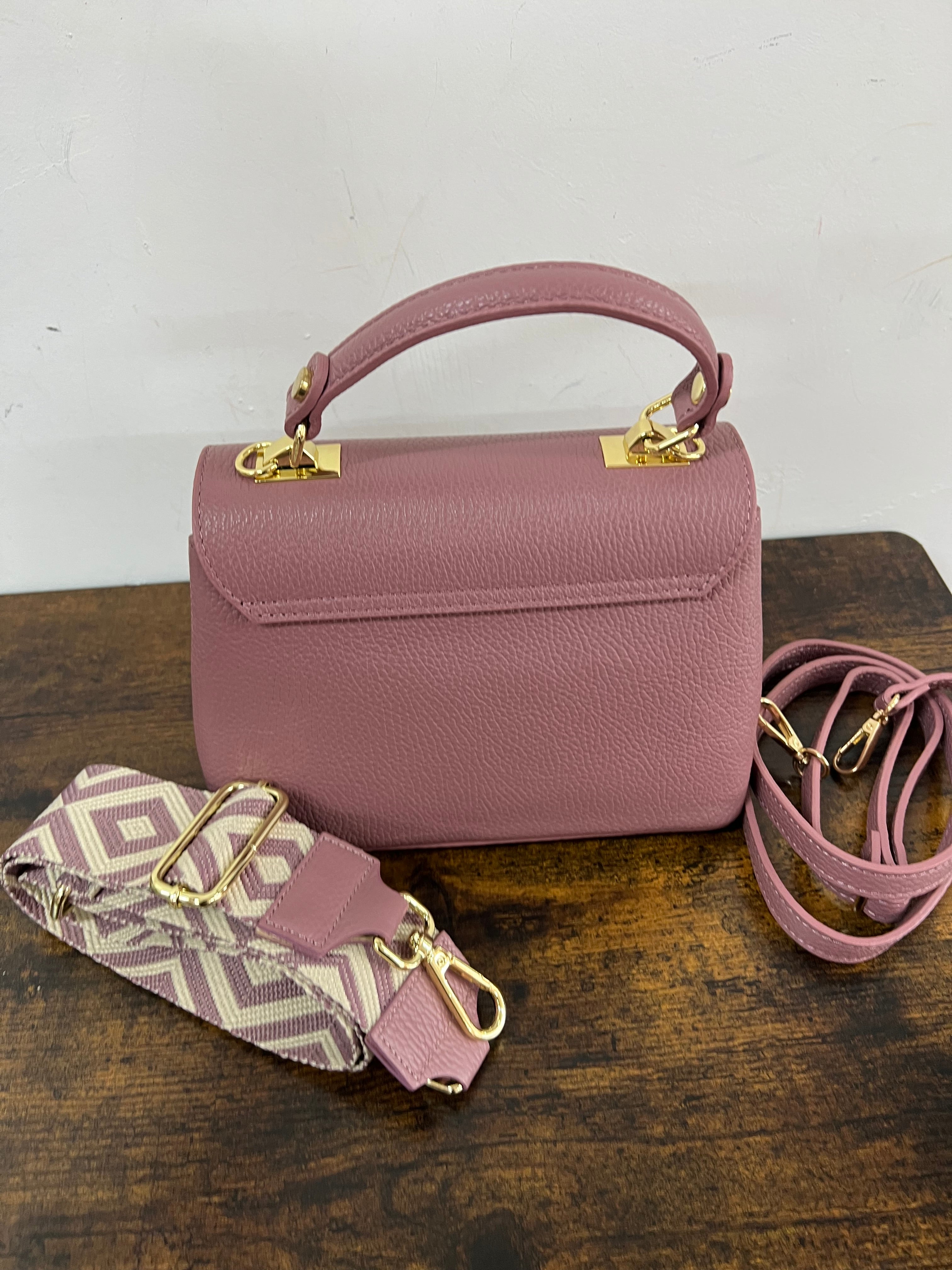 Clarissa mini rosa antico e trac rombo