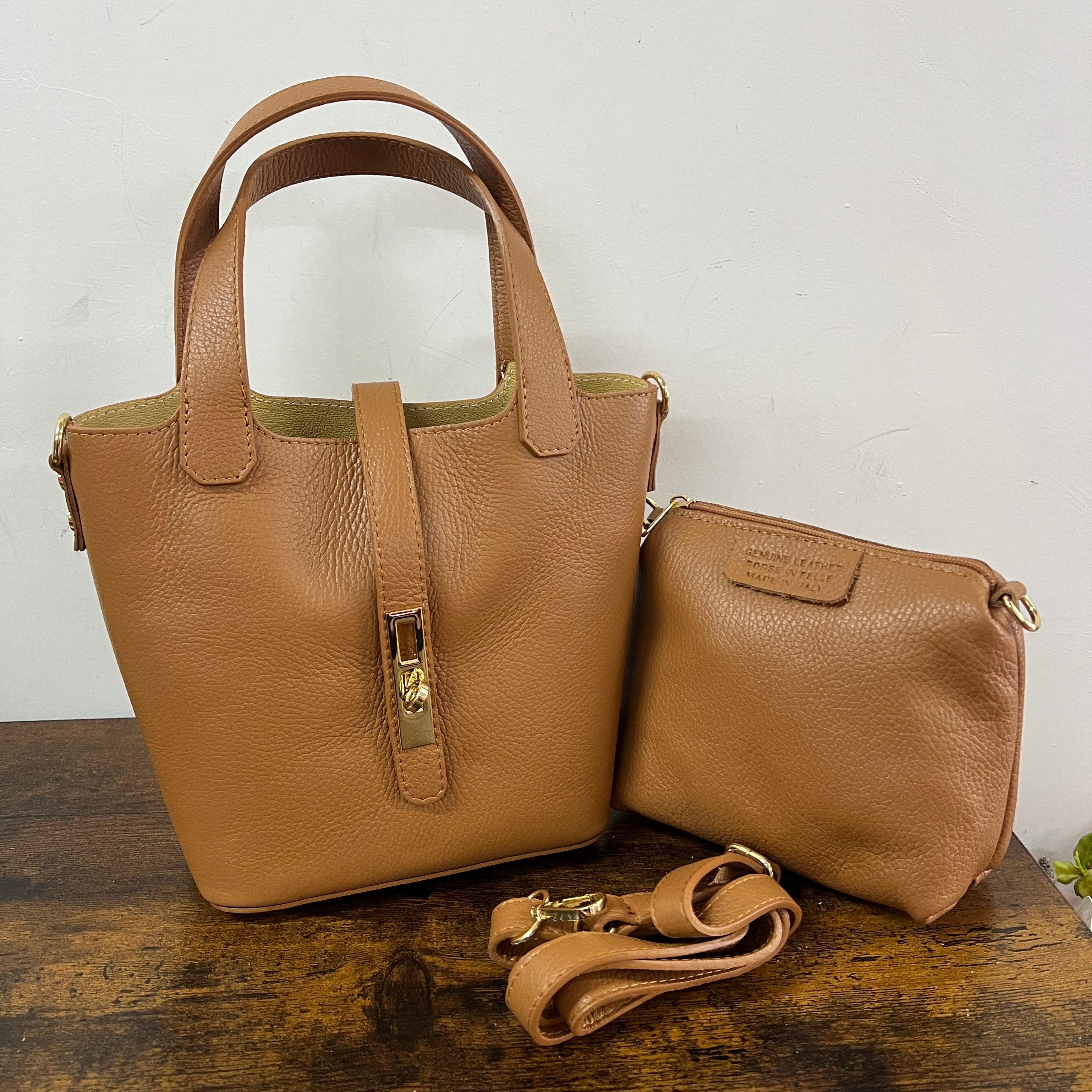 Secchiello Idelda cuoio chiaro