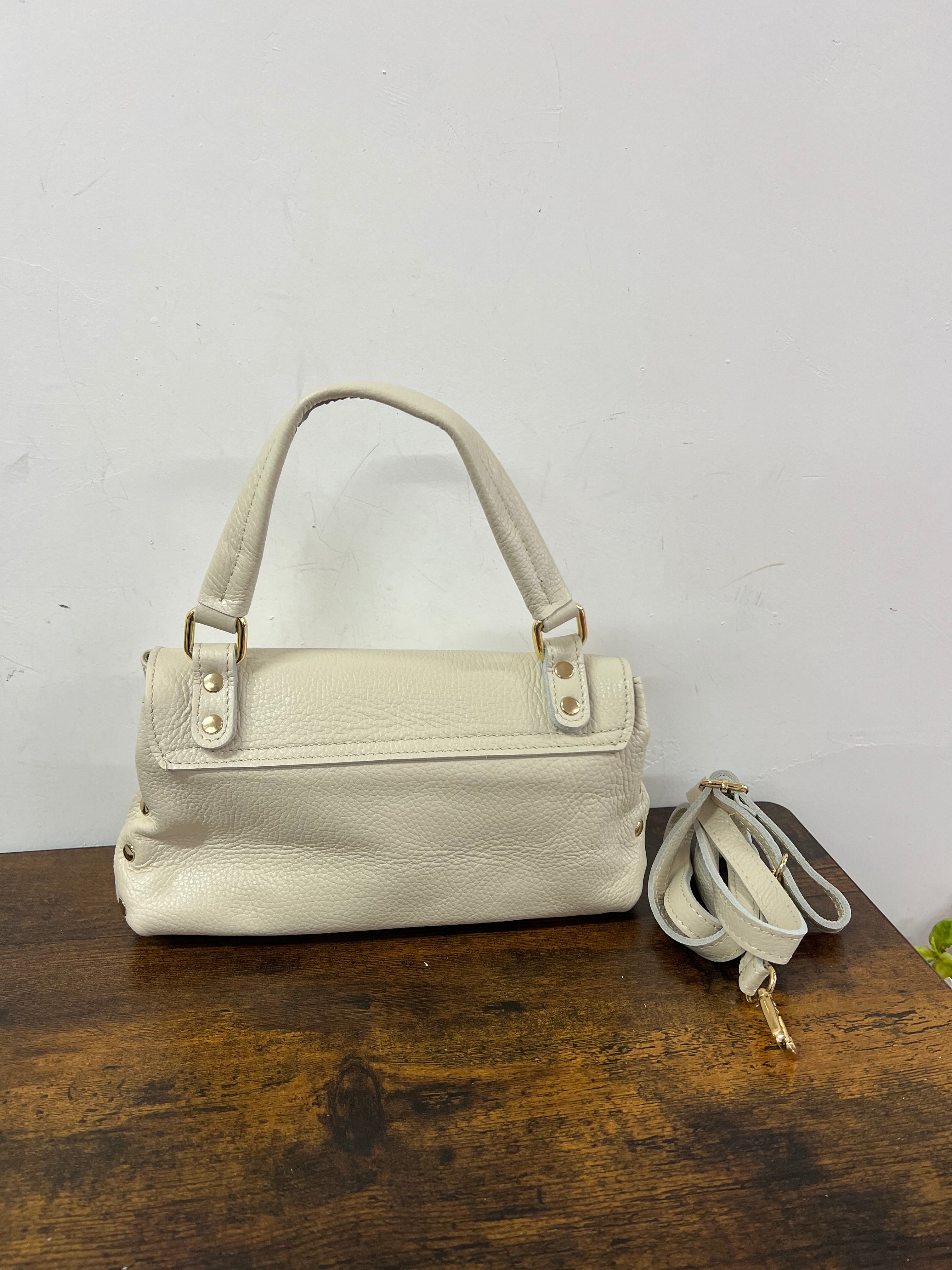 Country bag monocolore midi panna