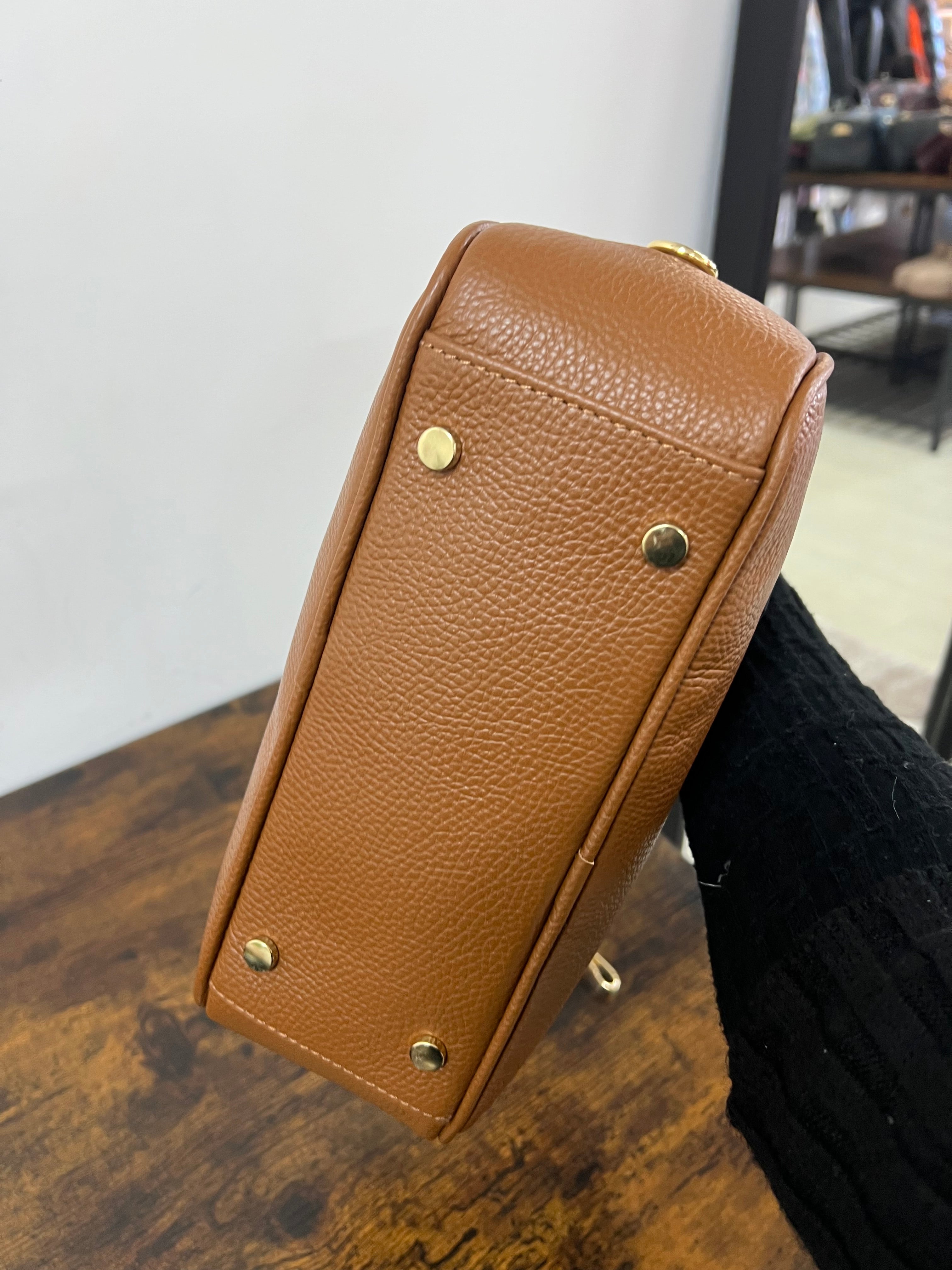 Bauletto rettangolare cuoio scuro