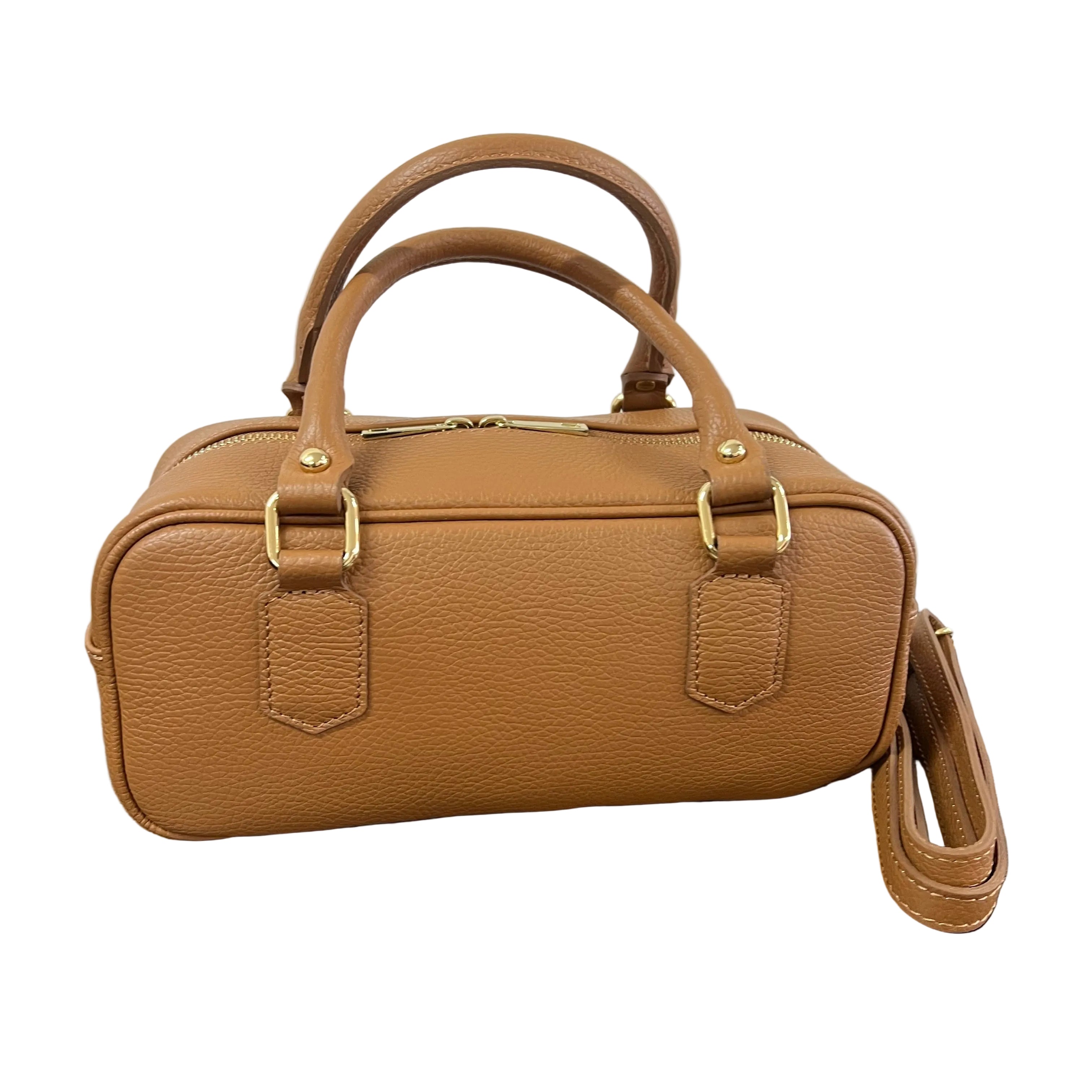 Bauletto rettangolare cuoio chiaro