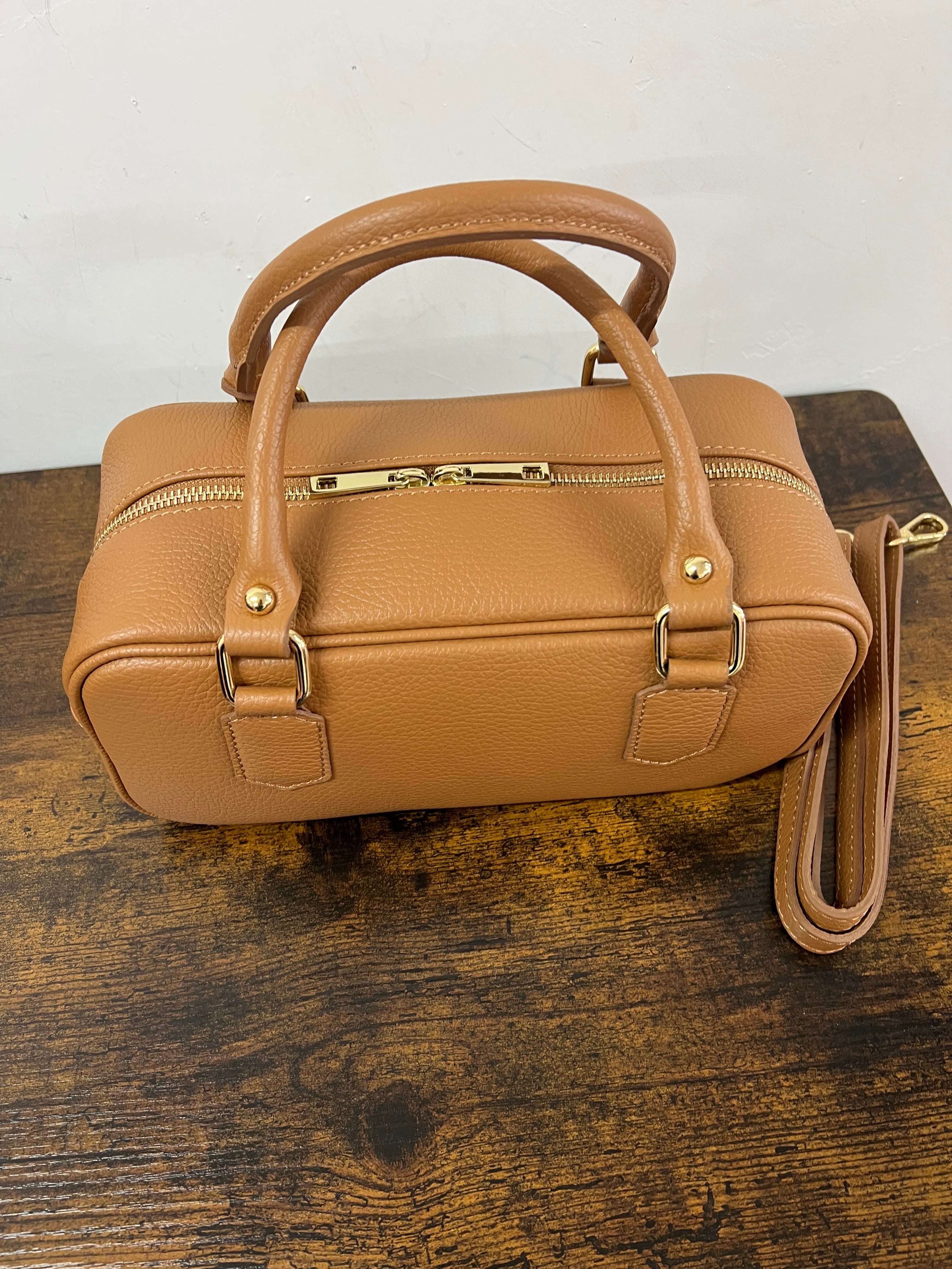 Bauletto rettangolare cuoio chiaro