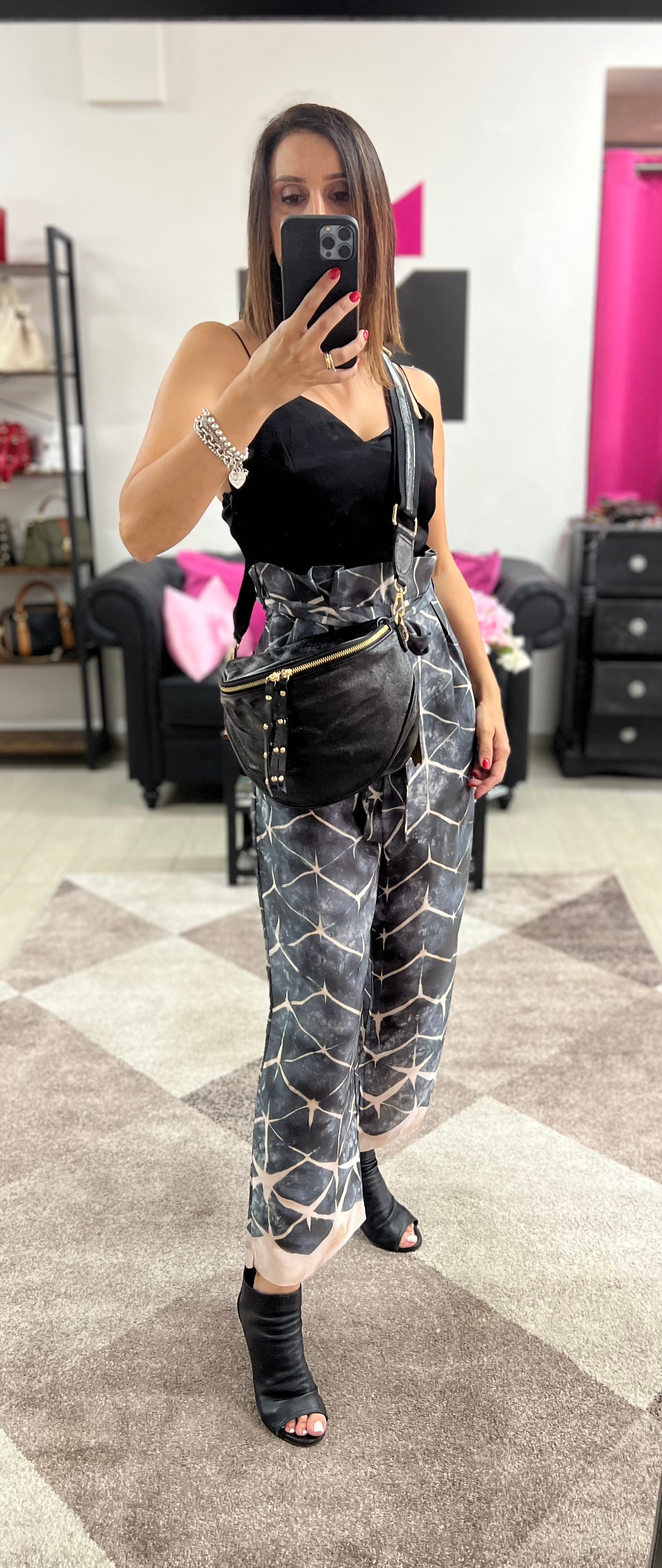 Marsupione nero laminato